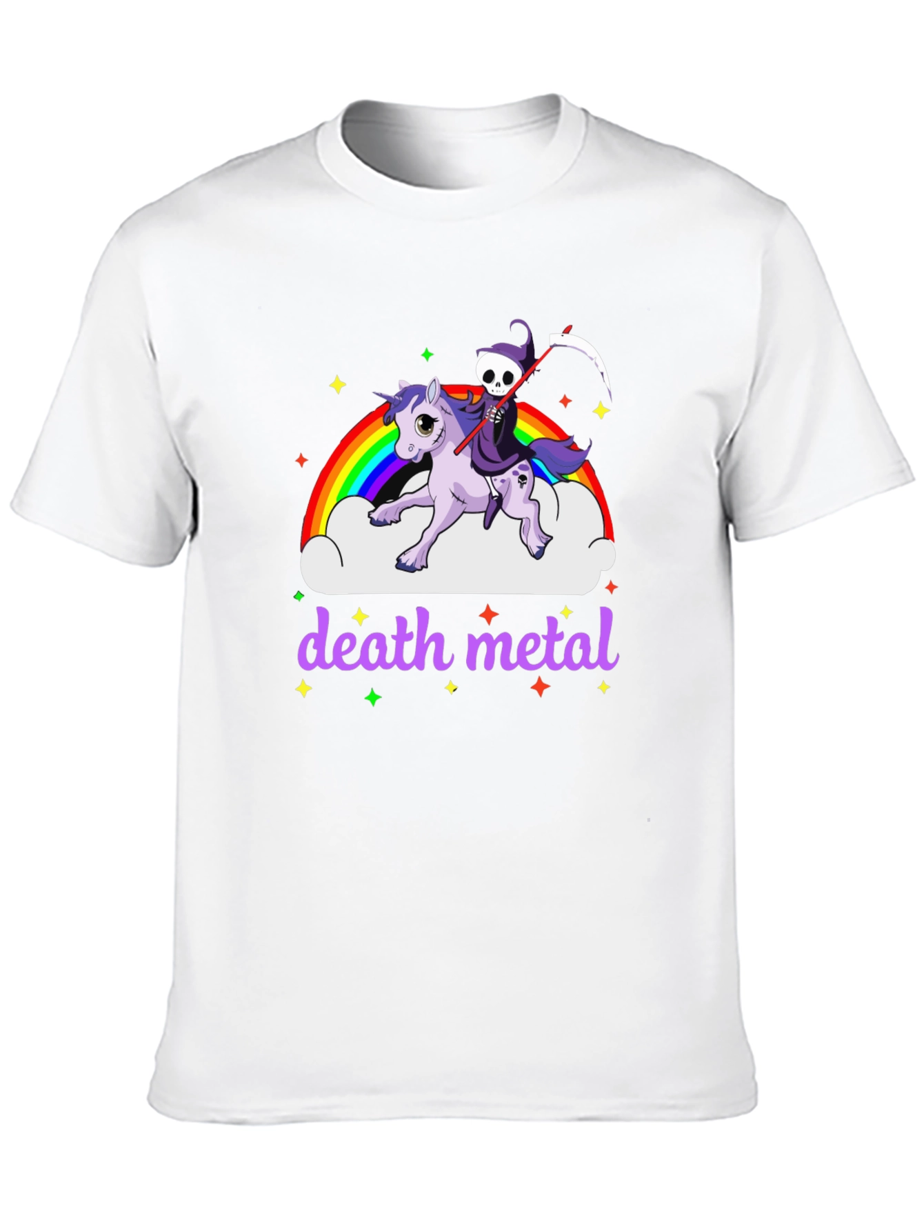 Black Death Metal Unicorn T-Shirt view 10