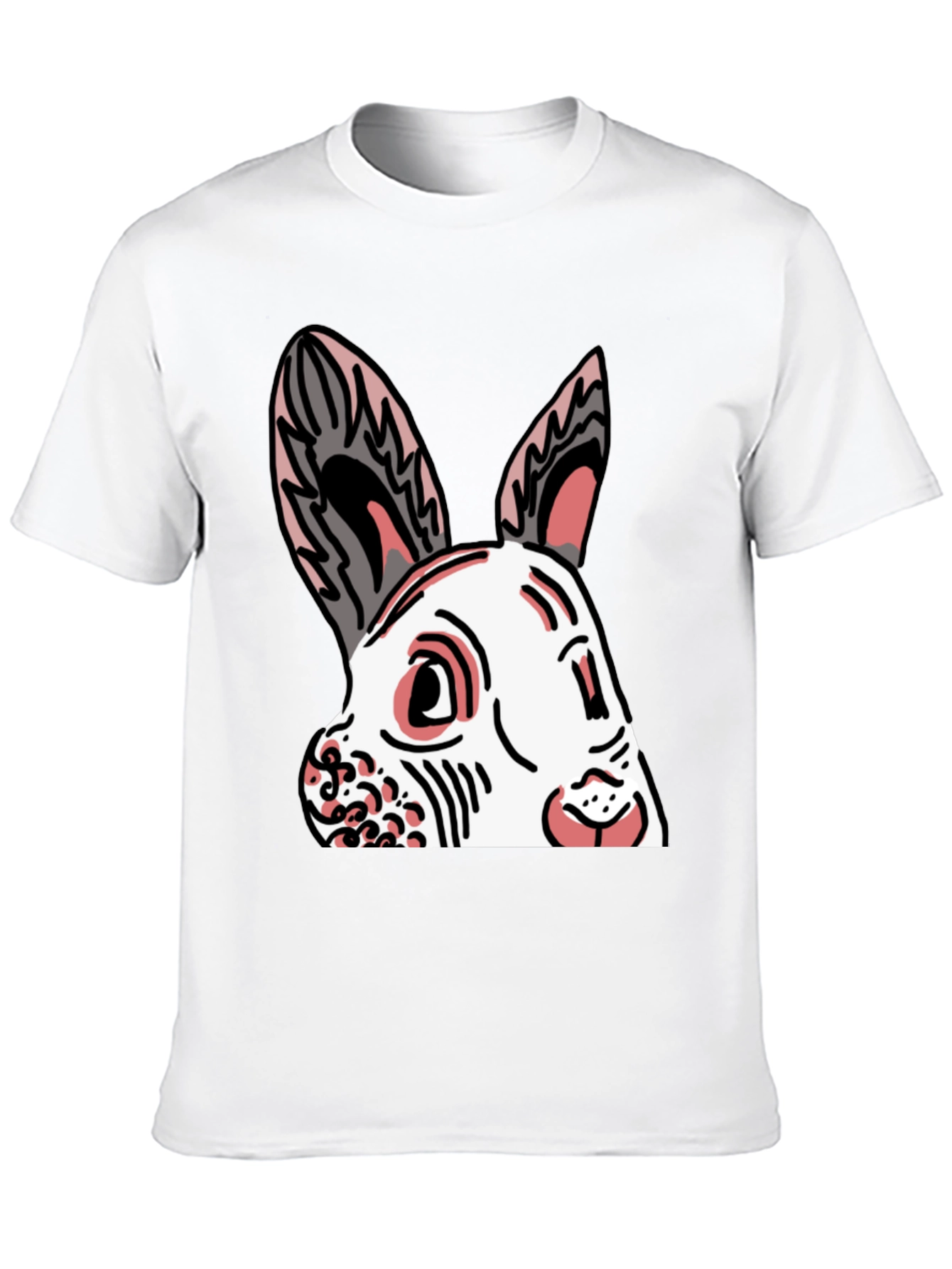 Black Bunny Graphic Tee - Black Cotton Blend Shirt view 10
