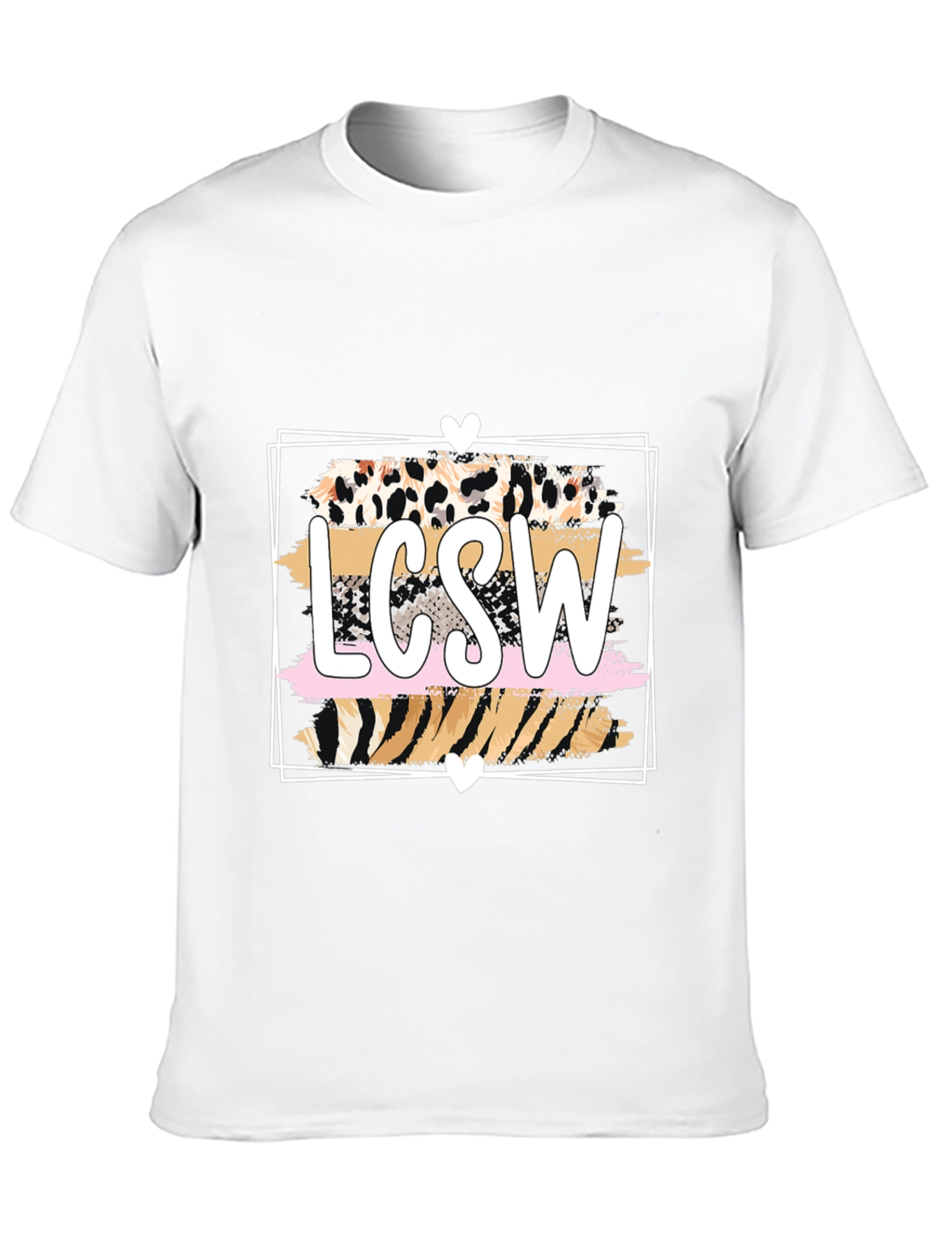 Black LCSW Leopard Print Graphic T-Shirt view 10
