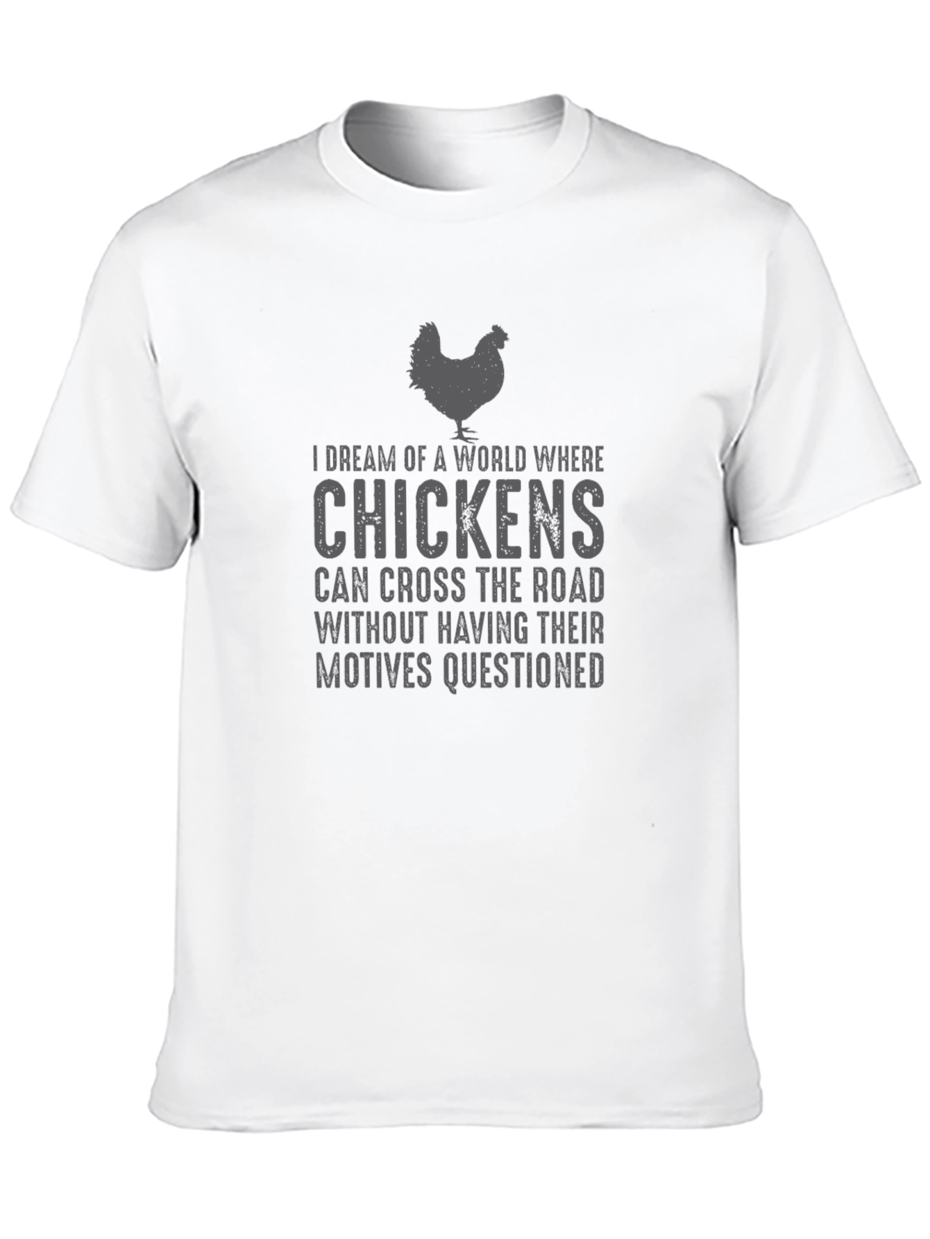 Black Chicken Road Crossing T-Shirt - Funny Graphic Tee view 10