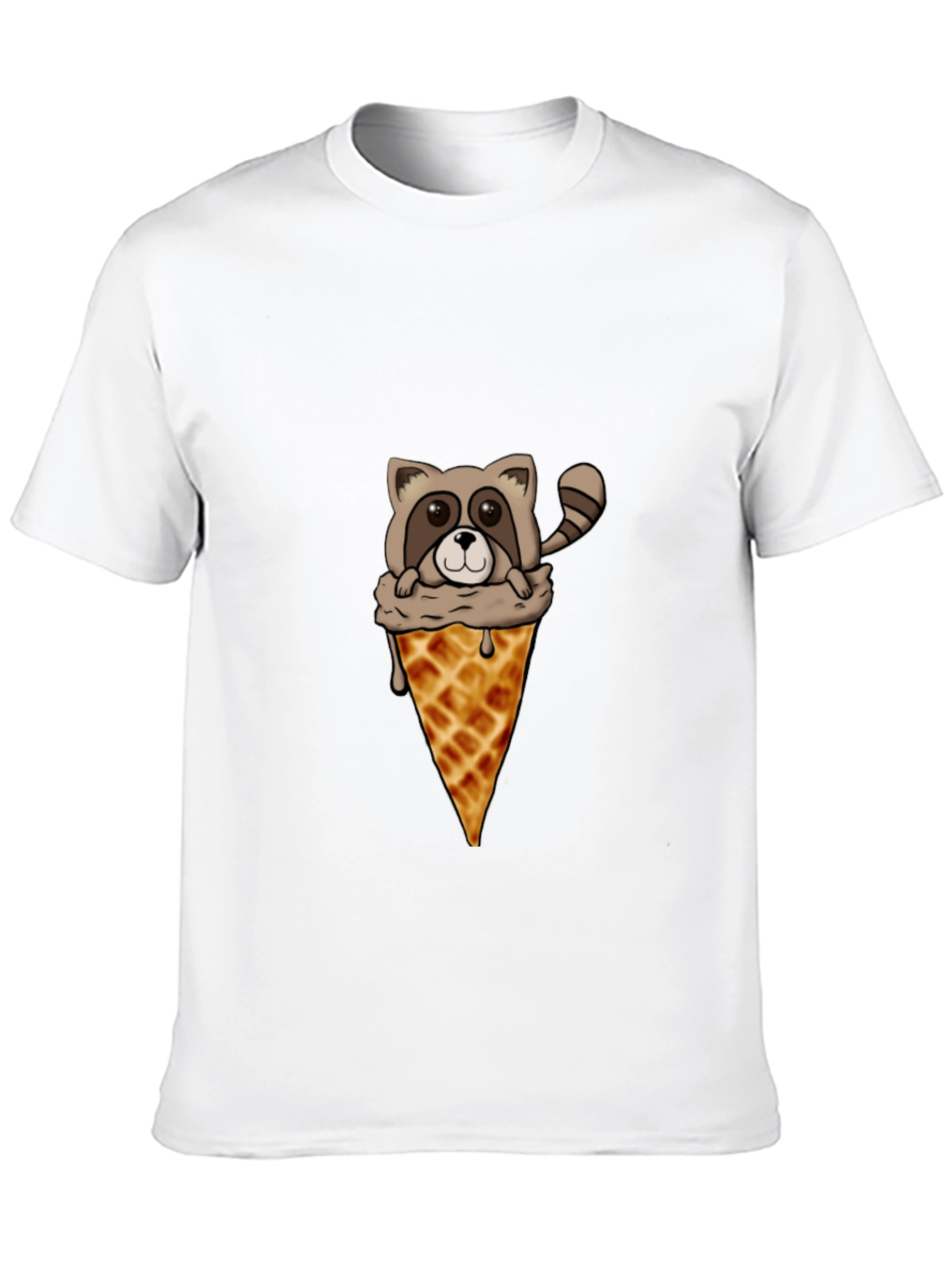 Black Raccoon Ice Cream Cone Graphic Tee view 10