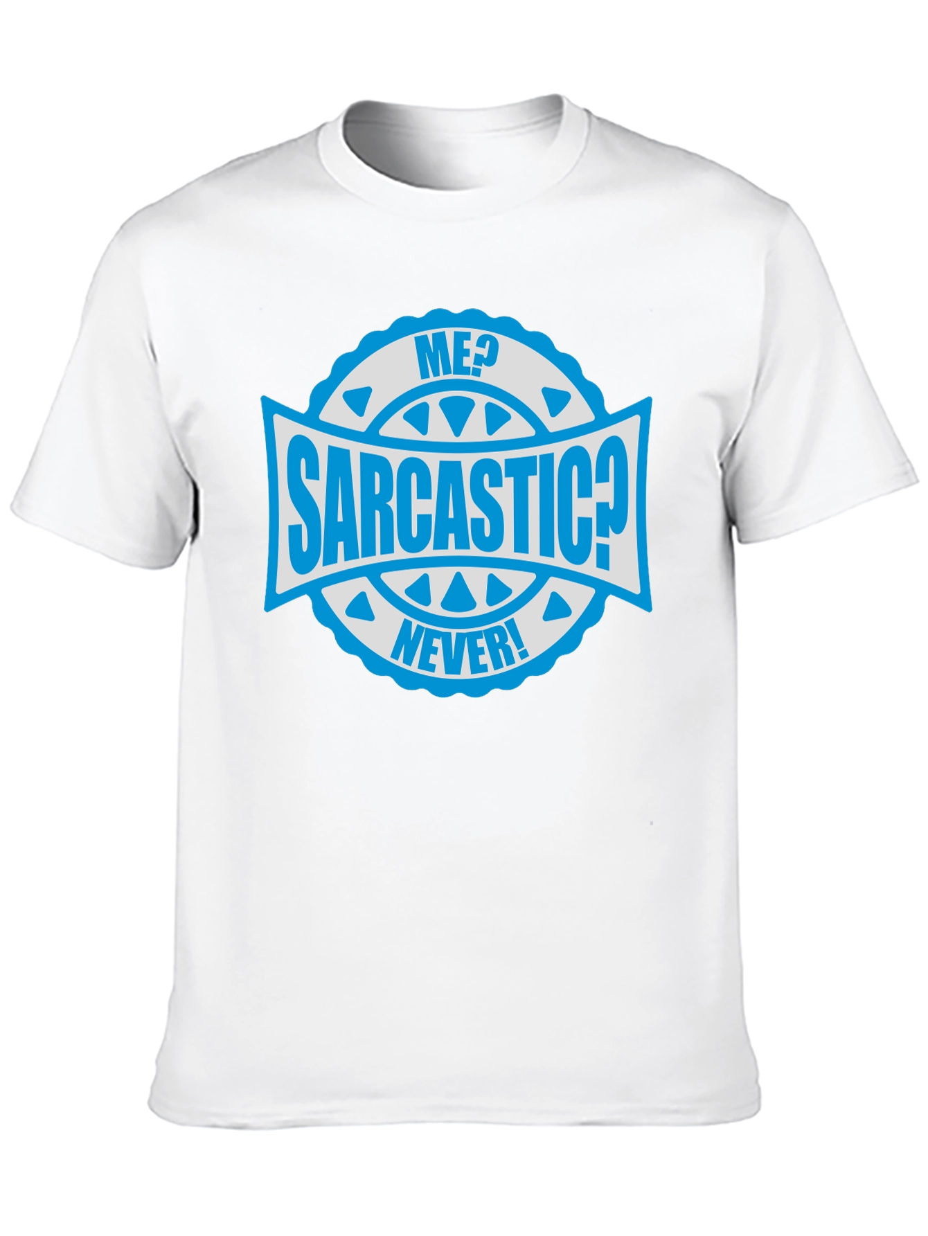 Black Sarcastic Never! Graphic Tee - Mens Black Cotton T-Shirt view 10