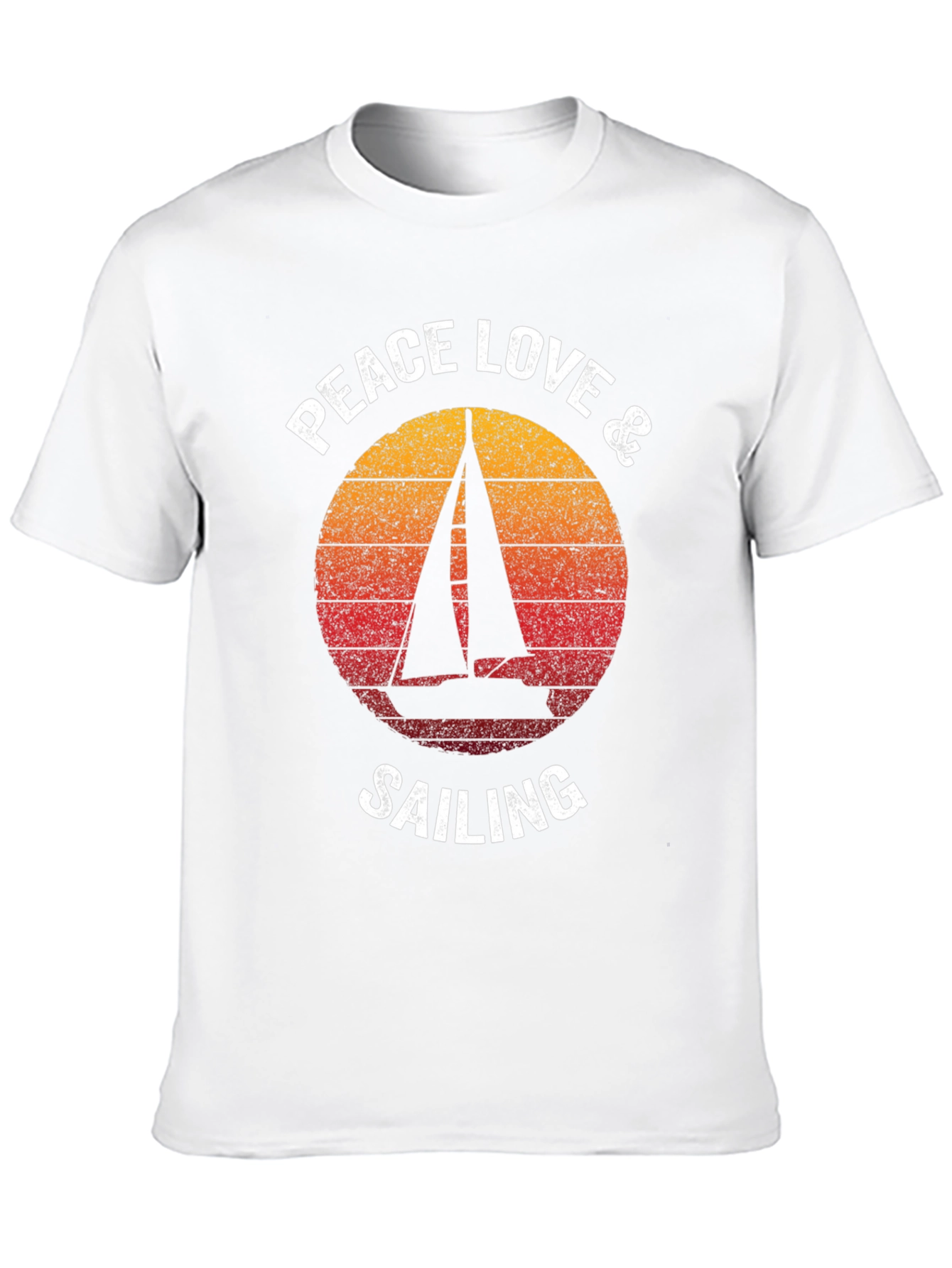 Black Peace Love & Sailing T-Shirt Vintage Graphic Tee view 10