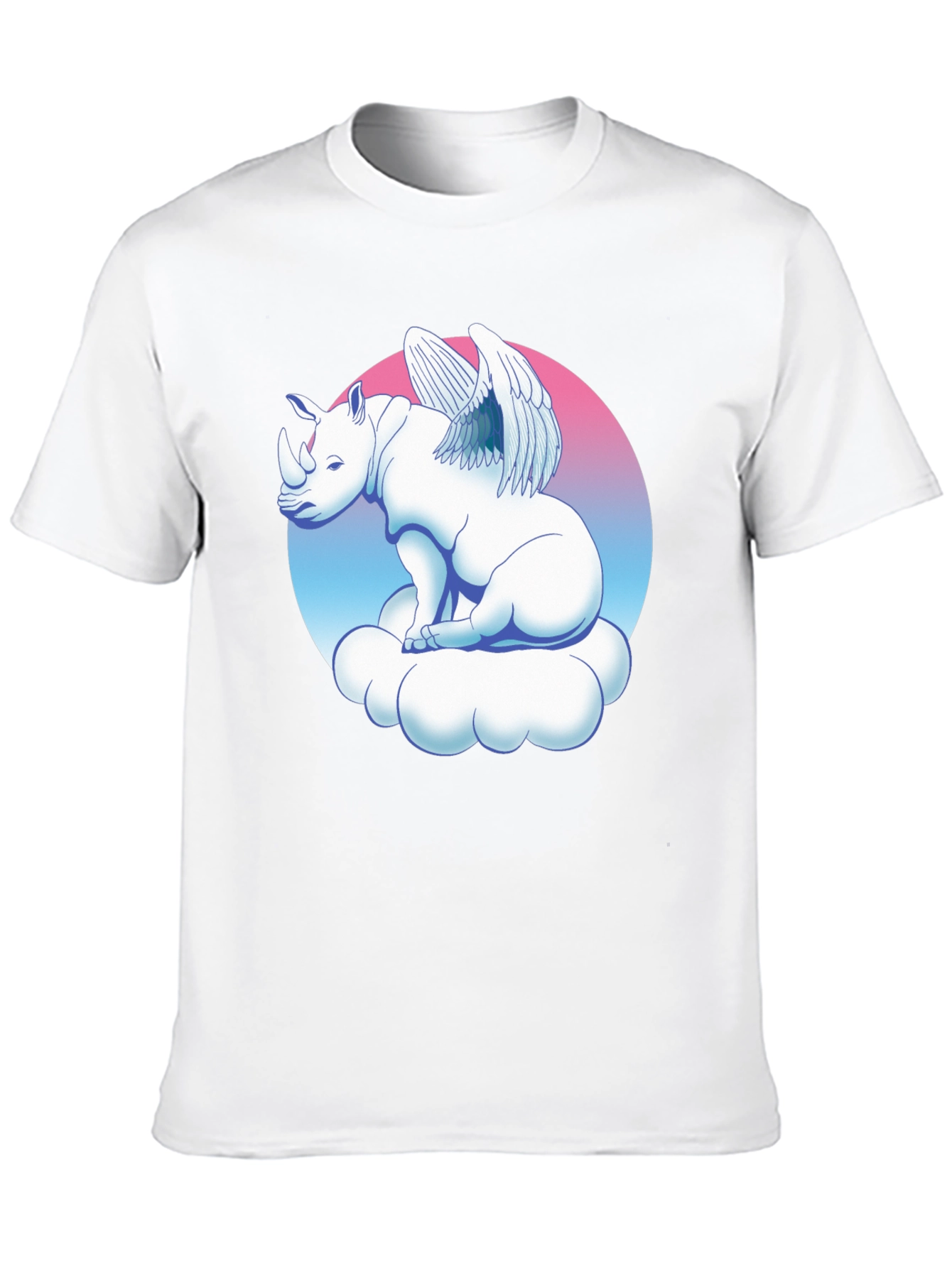 Black Winged Rhino on Cloud Graphic Tee - Black view 10