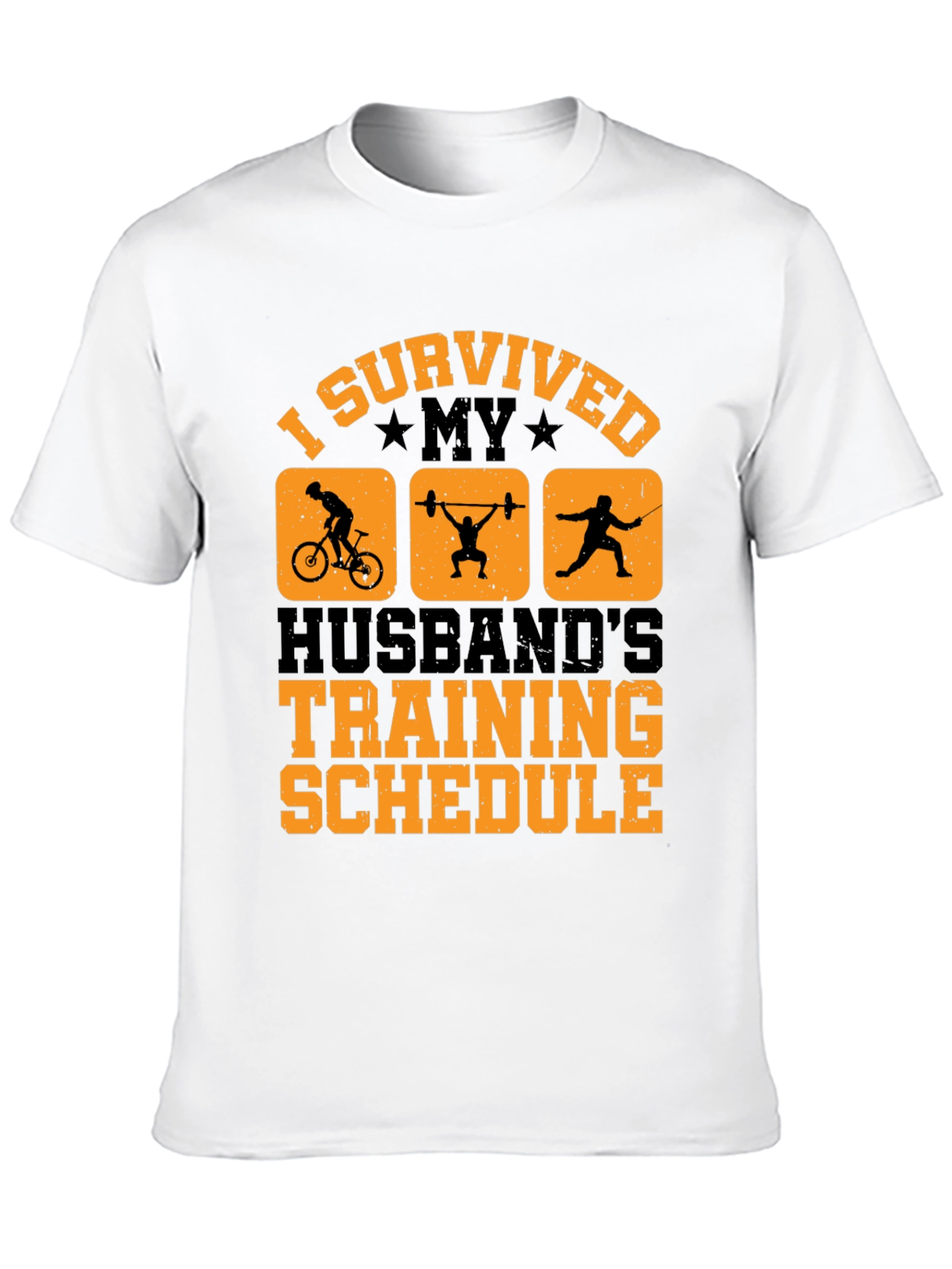 Black I Survived My Husband's Training Schedule T-Shirt view 10