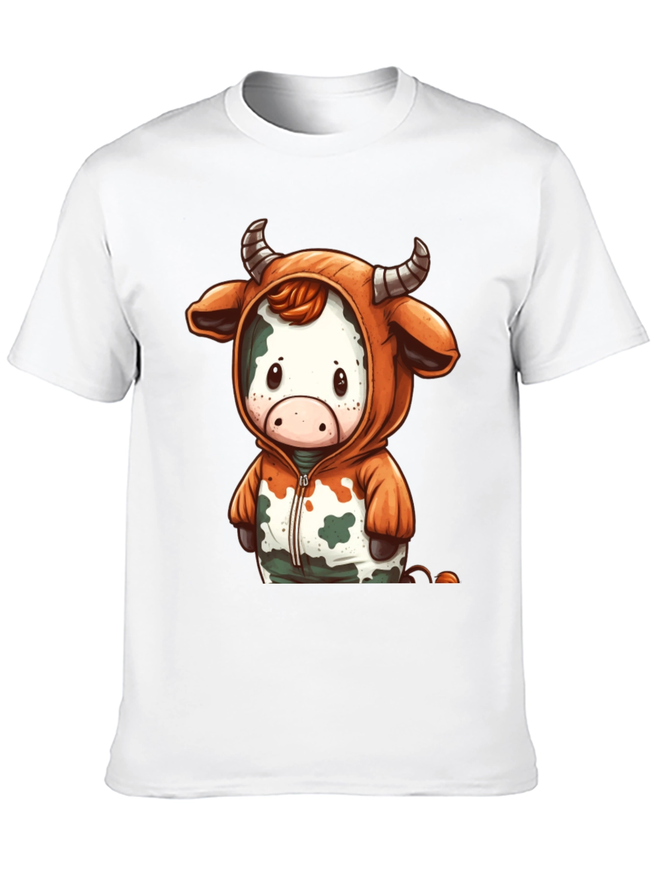 Black Cute Cow Hoodie T-Shirt view 10