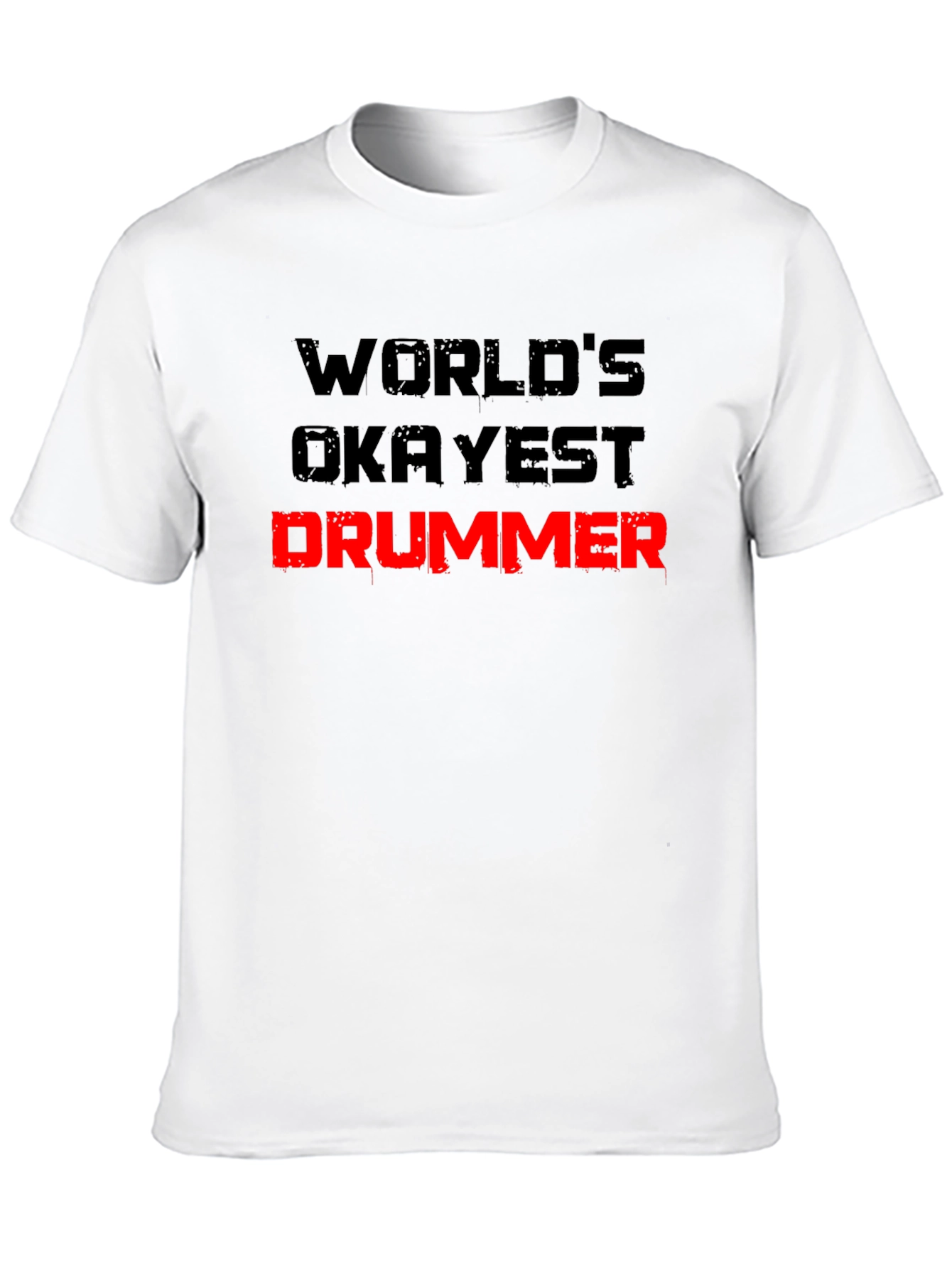 Black World's Okayest Drummer Black T-Shirt view 10