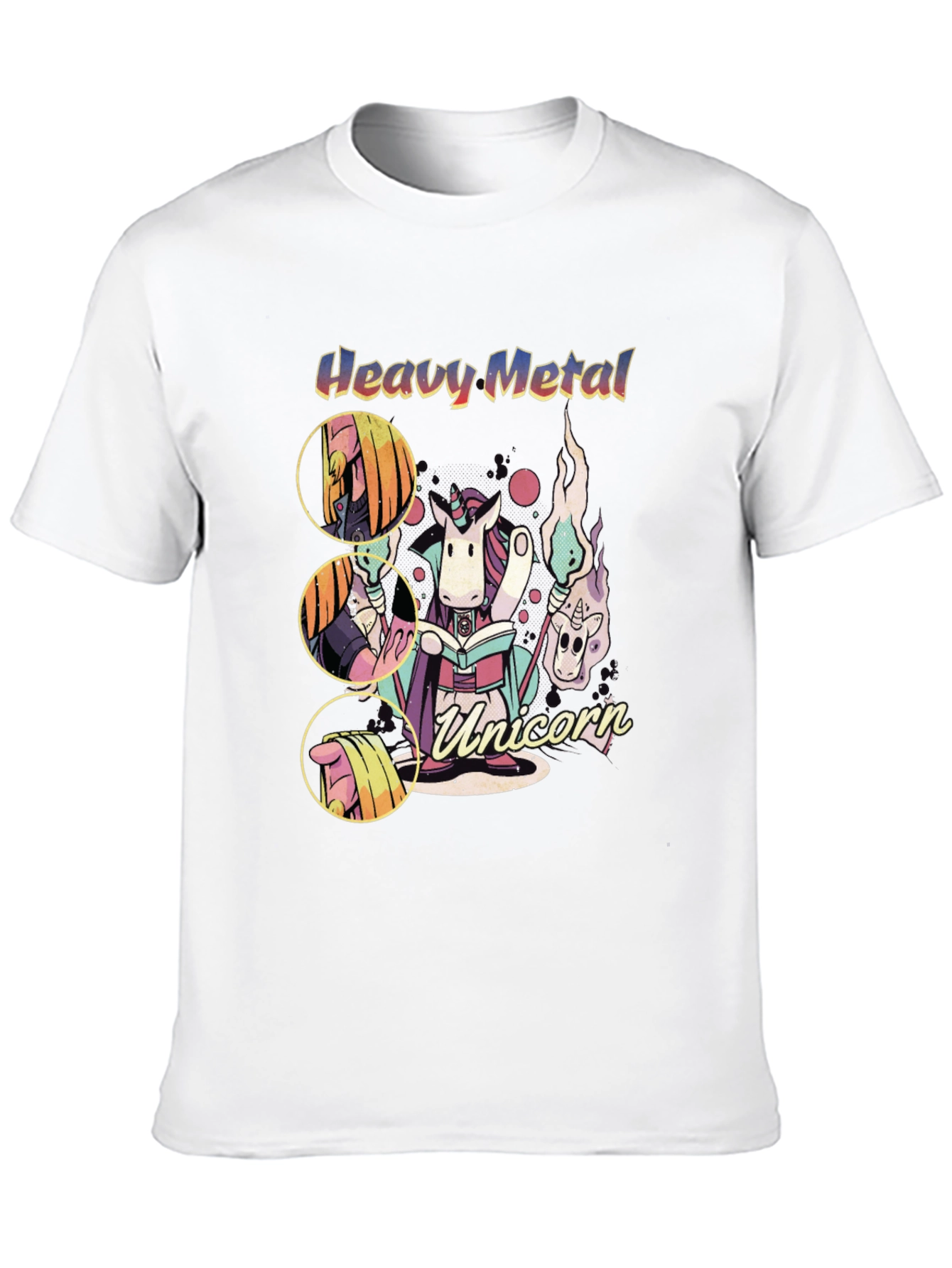 Black Heavy Metal Unicorn Graphic T-Shirt view 10