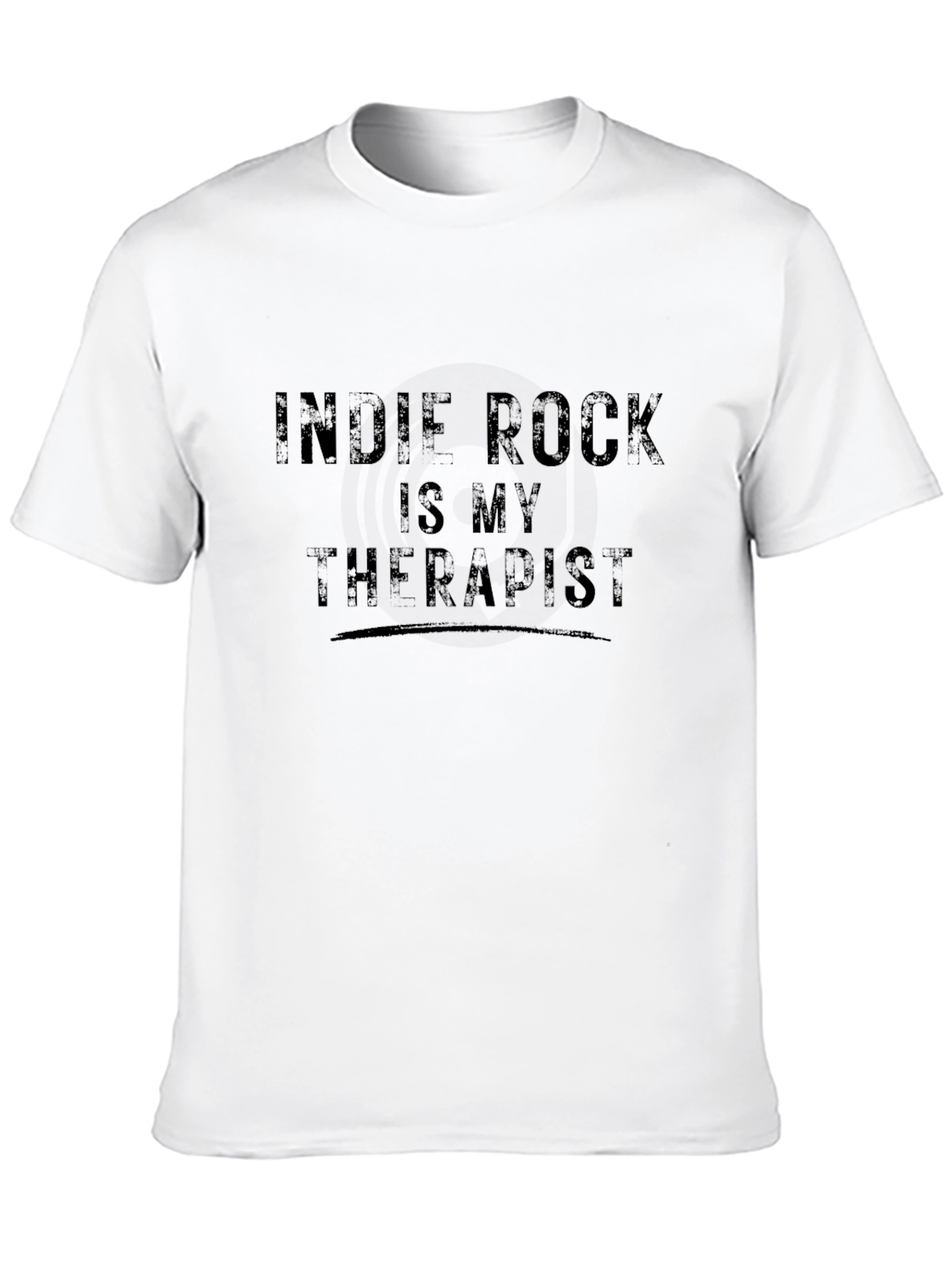 Black Indie Rock Is My Therapist Black Tee Shirt view 10