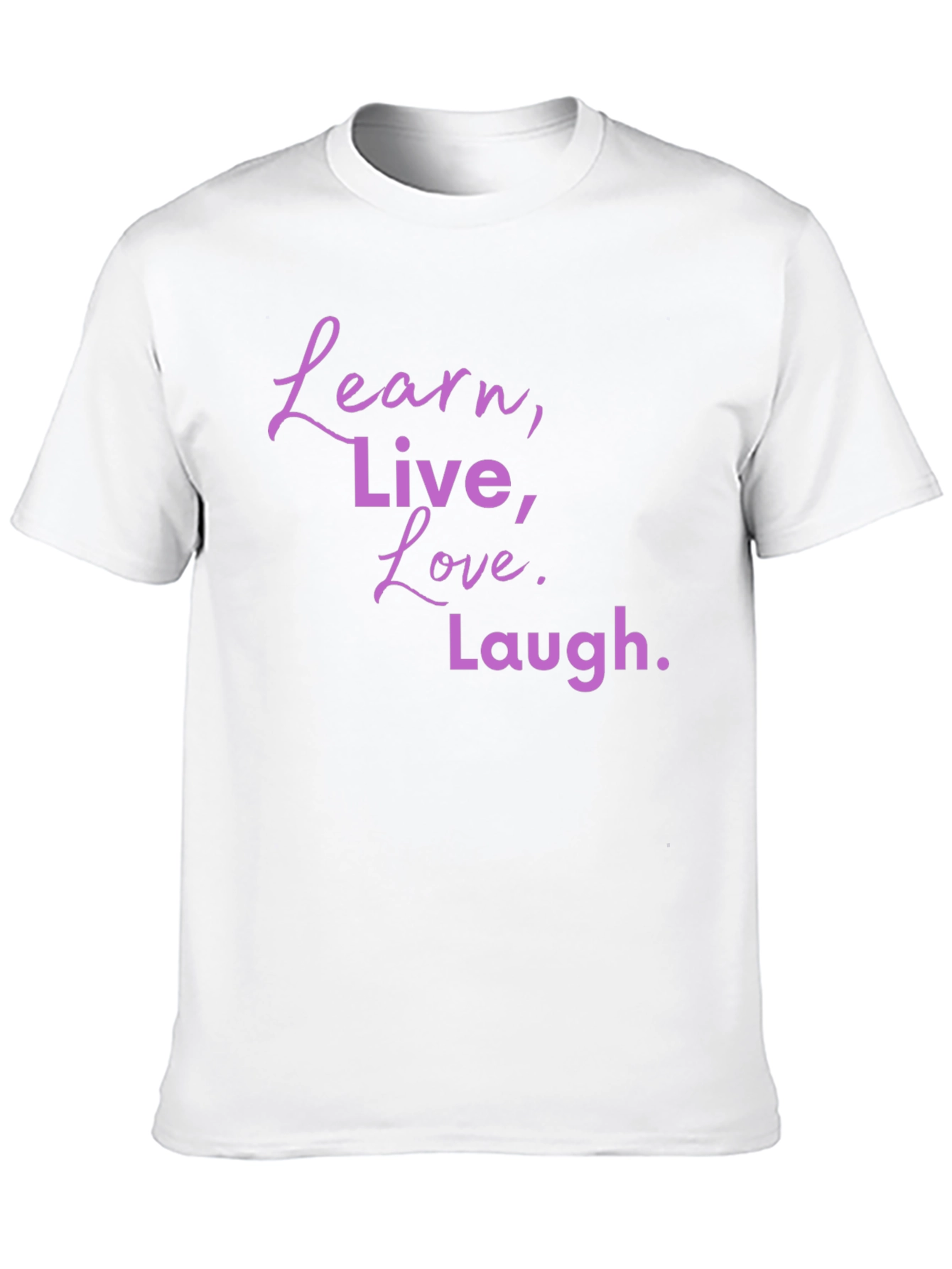 Black Learn Live Love Laugh Graphic Tee - Black Casual T-Shirt view 10