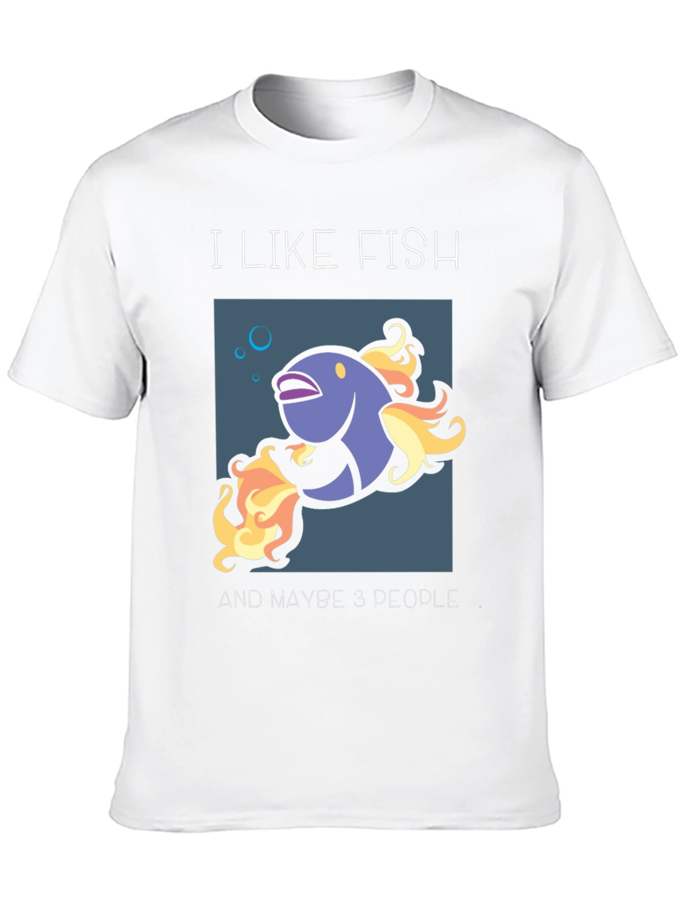 Black I Like Fish & Maybe 3 People Graphic Tee view 10