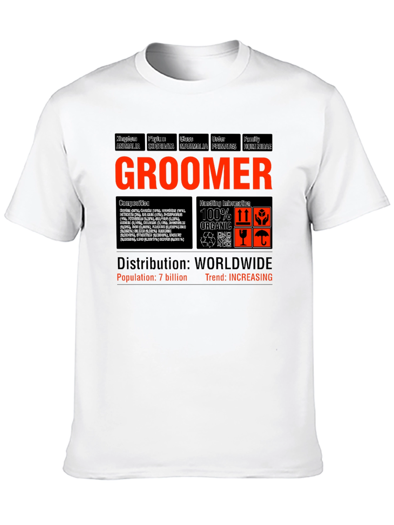 Black GROOMER T-Shirt - Humorous Animal Taxonomy view 10