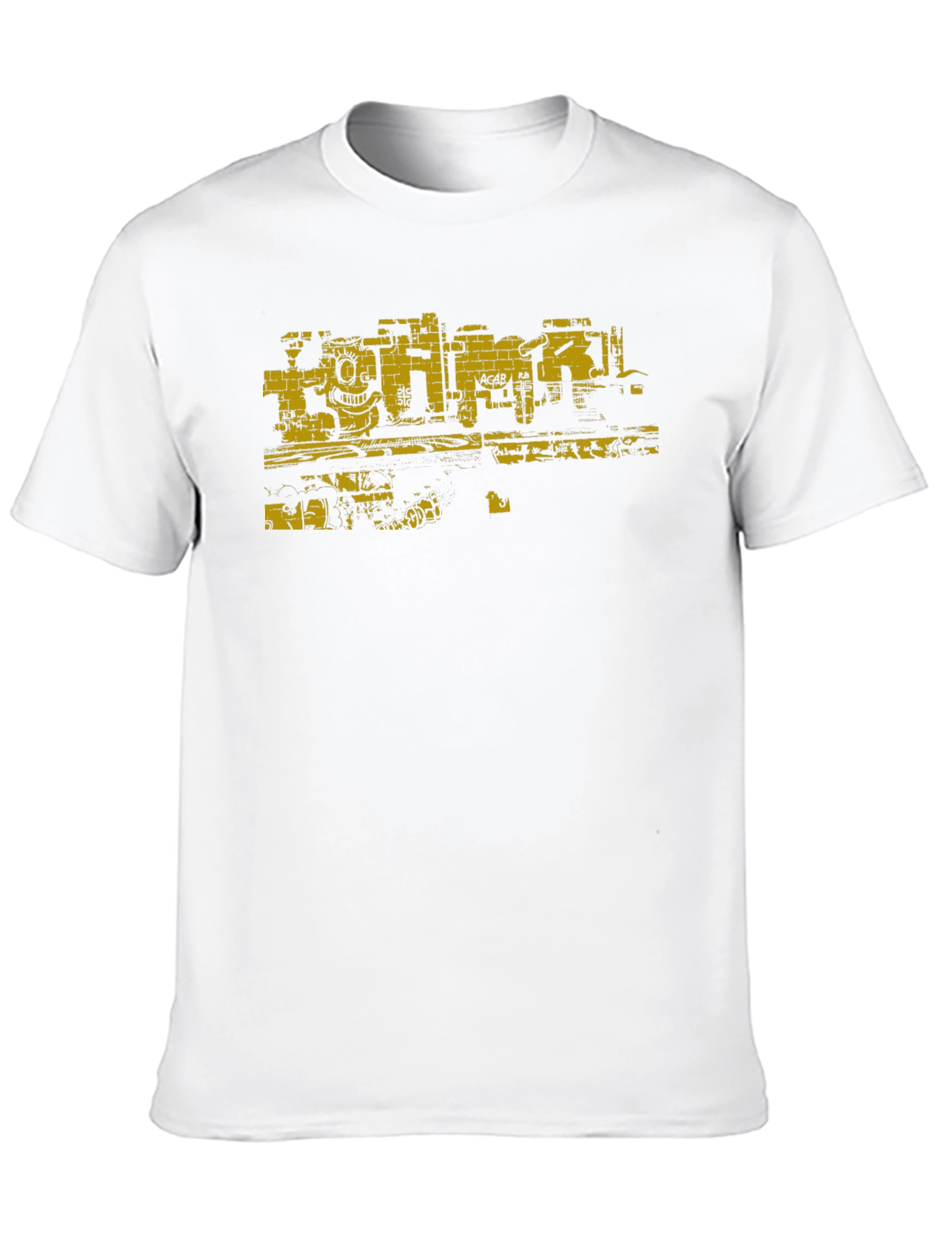 Black Graphic Tee: Graffiti Wall Art Print - Black view 10