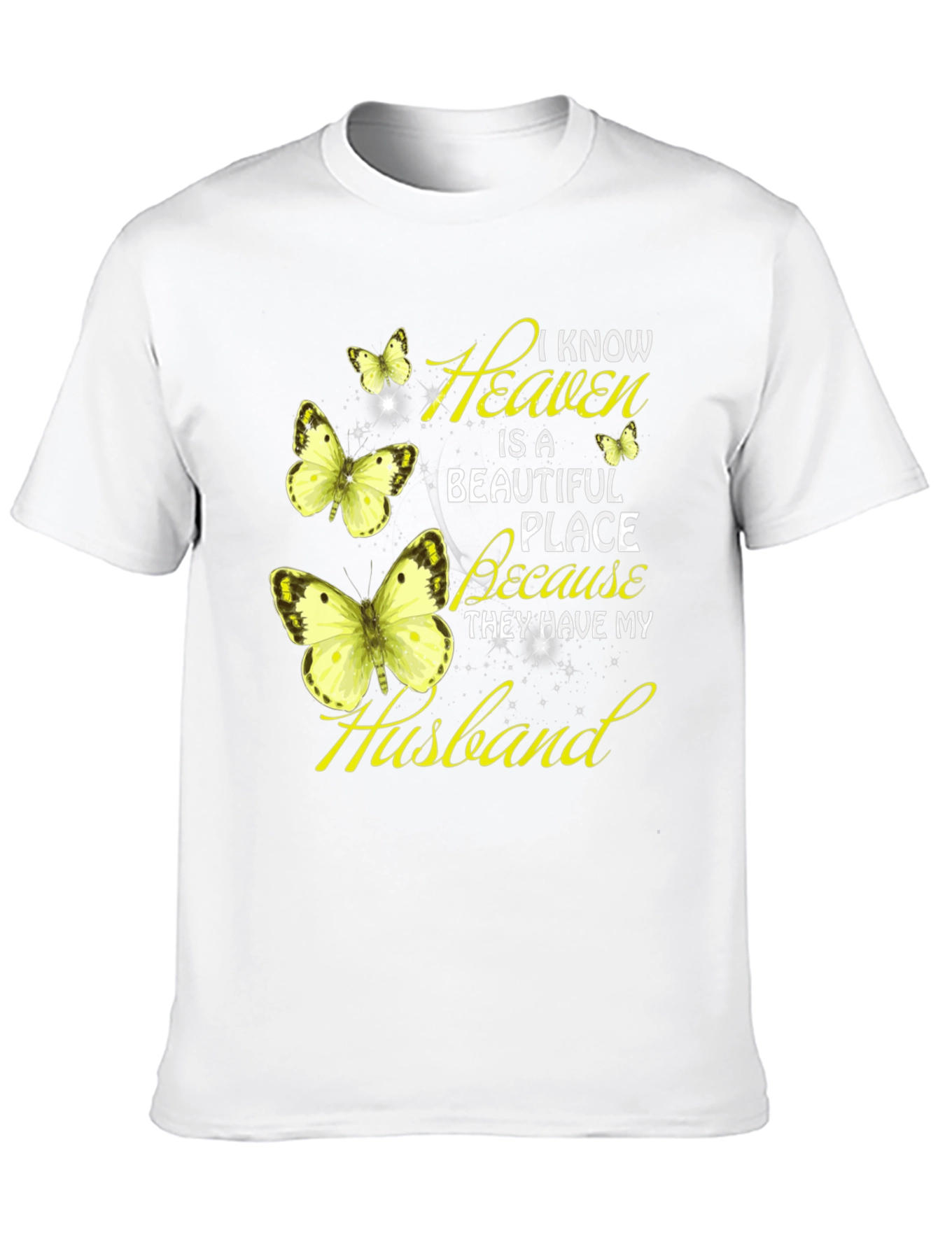 Black Heaven Husband Butterfly Graphic Tee view 10