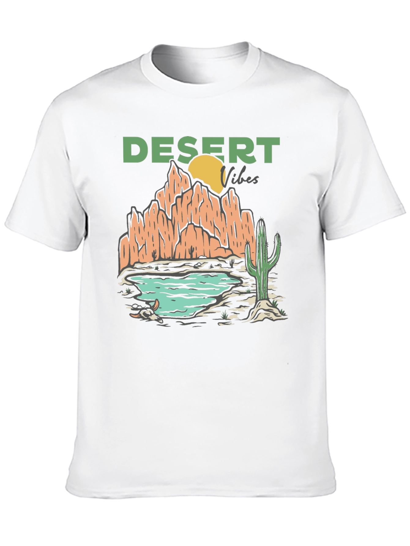 Black Desert Vibes Graphic T-Shirt - Black Cotton Tee view 10