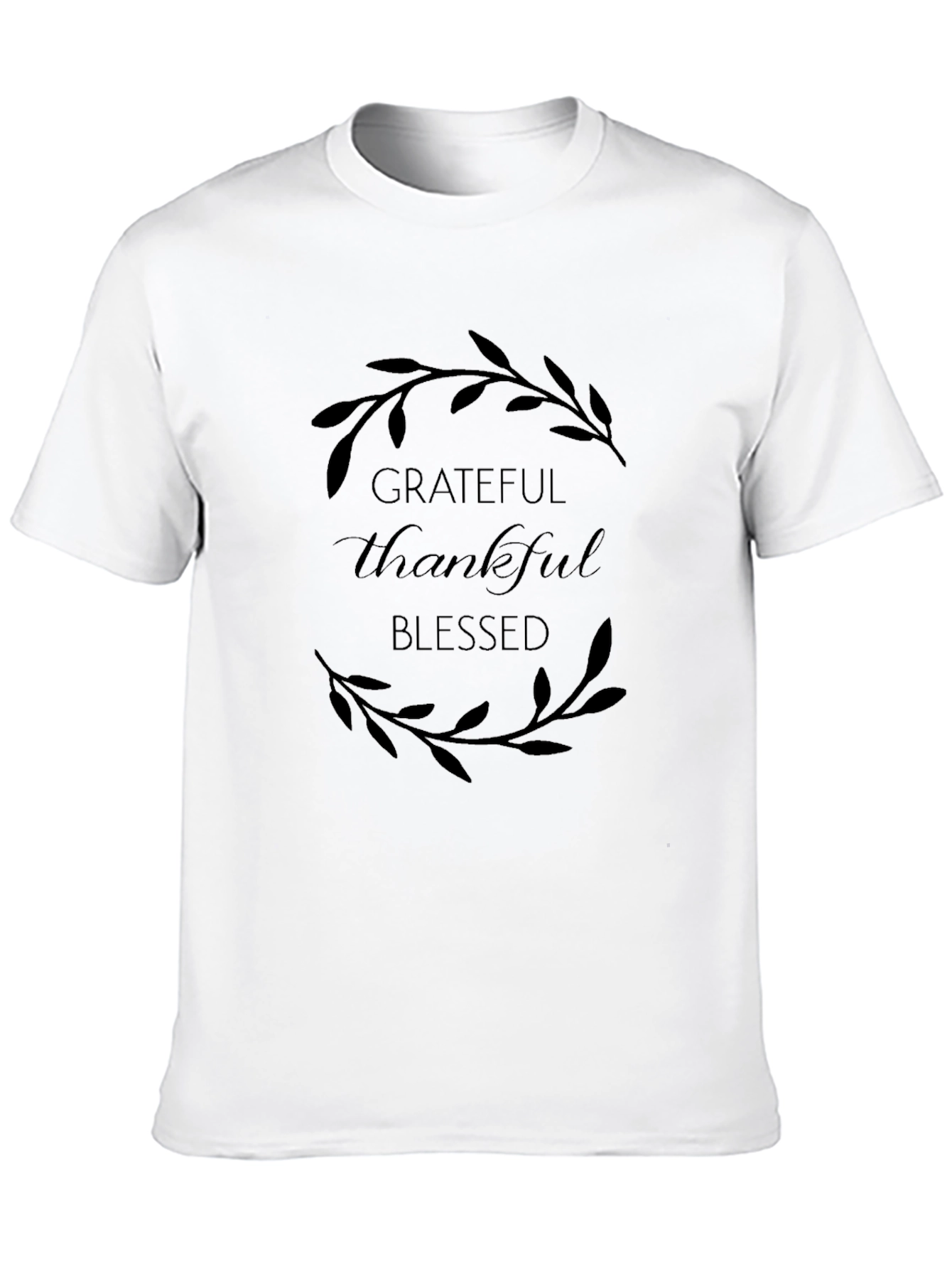 Black Grateful Thankful Blessed Graphic Tee view 10