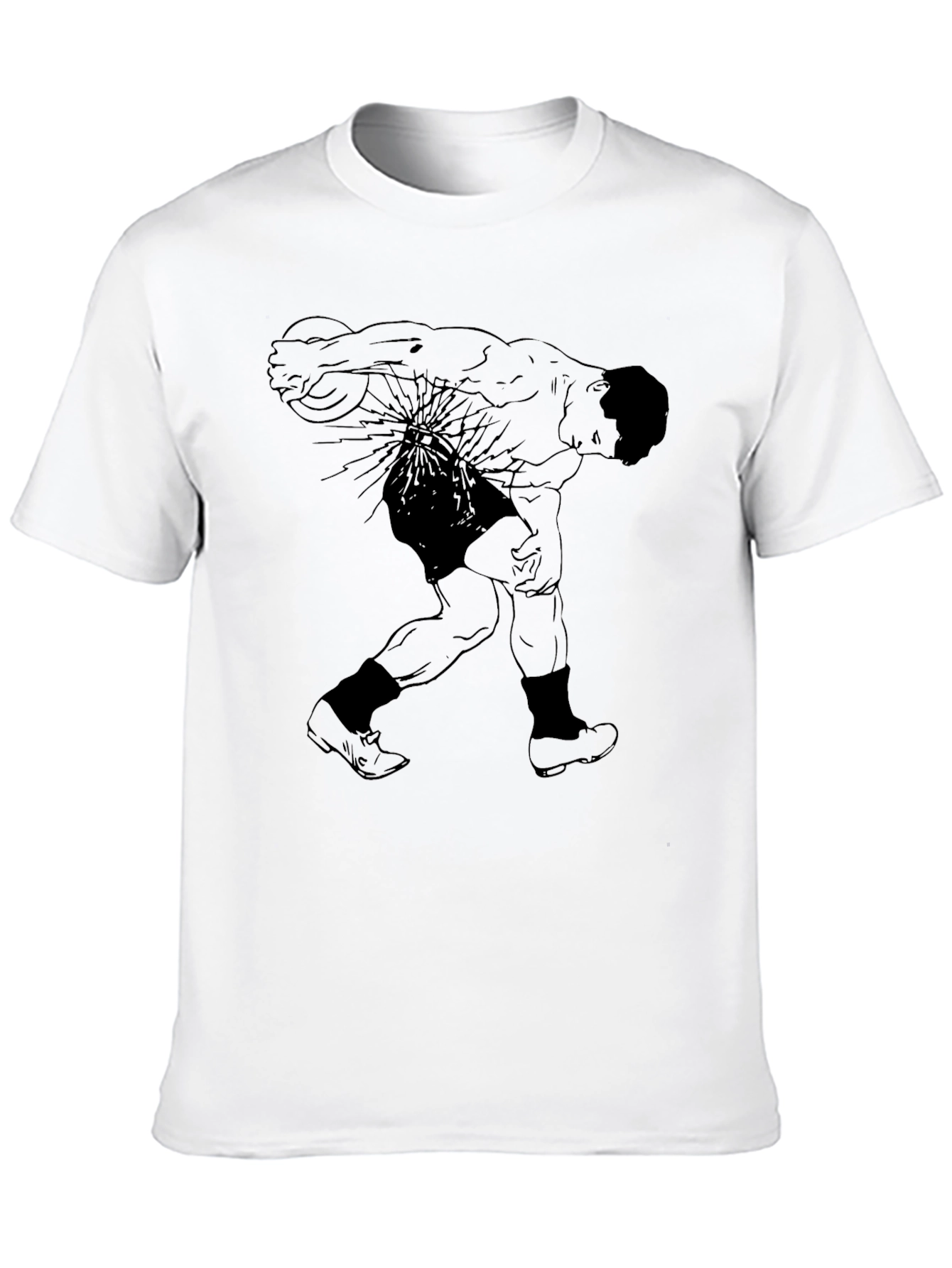 Black Graphic T-Shirt: Retro Athlete Design view 10