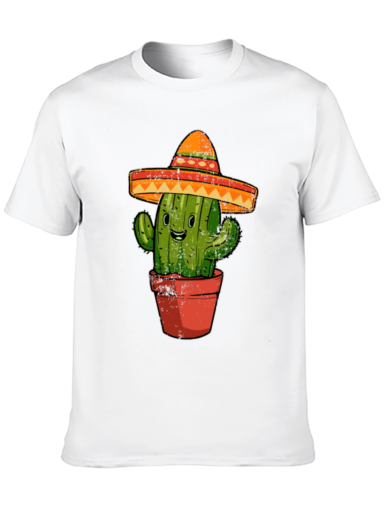 Black Cactus Sombrero Graphic Tee - Black Cotton T-Shirt view 10