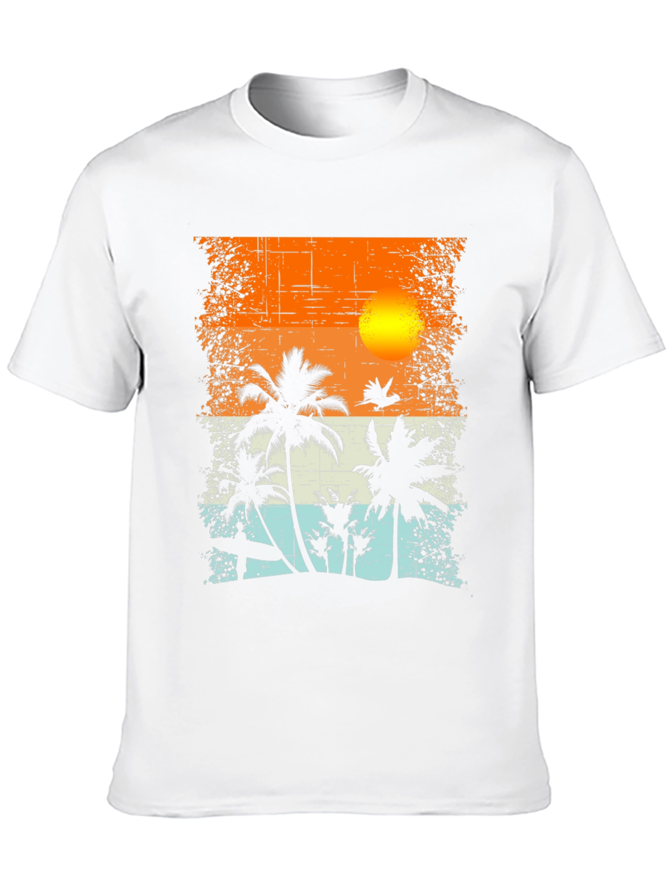 Black Tropical Sunset Graphic T-Shirt view 10