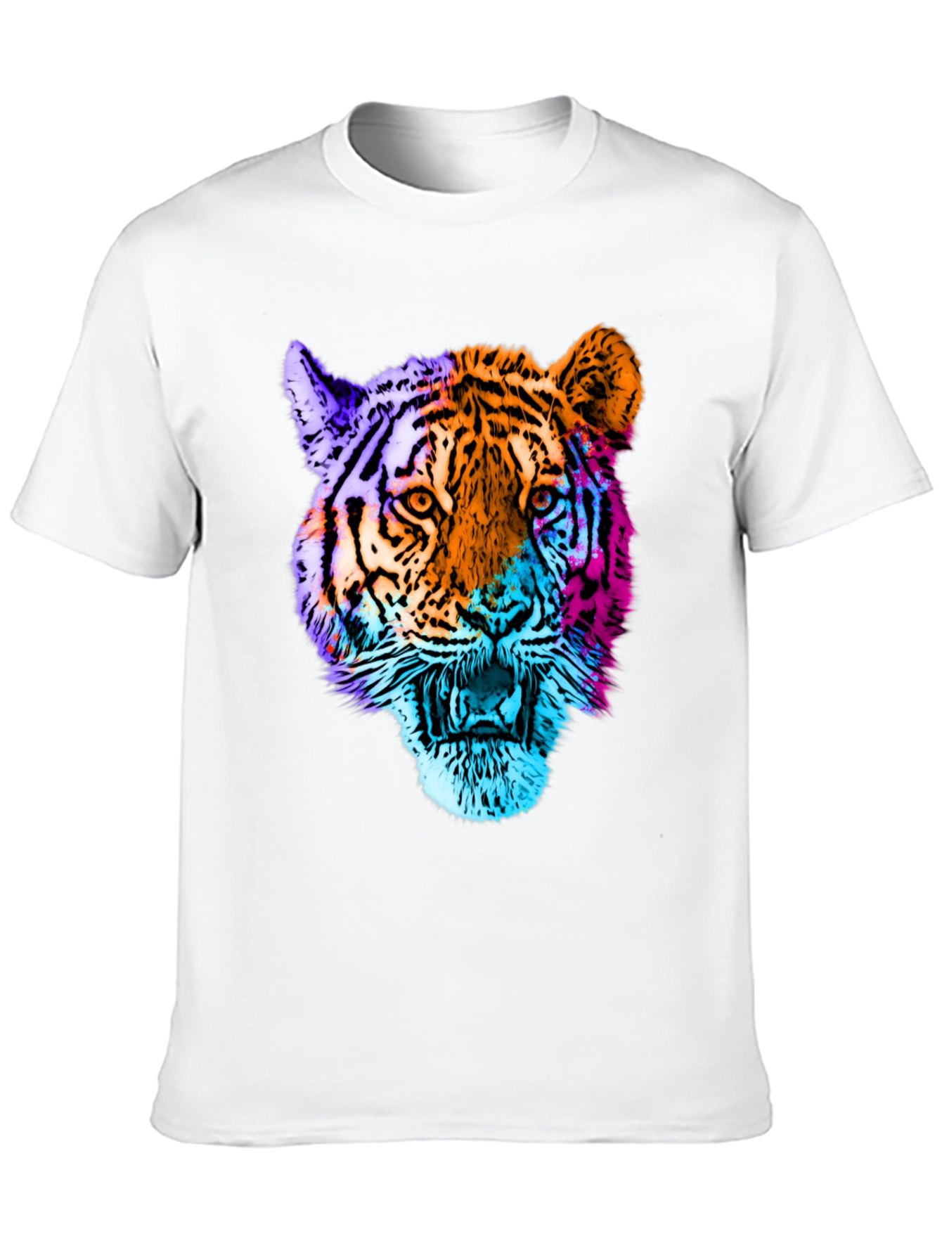 Black Vibrant Tiger Graphic T-Shirt view 10