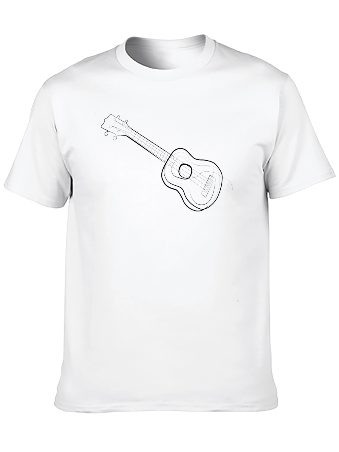 Black Ukulele Graphic Tee - Black Cotton Blend view 10