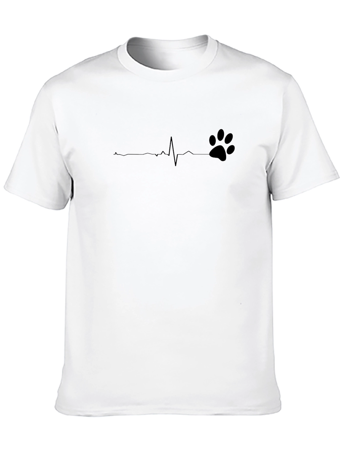 Black Heartbeat Paw Print T-Shirt view 10