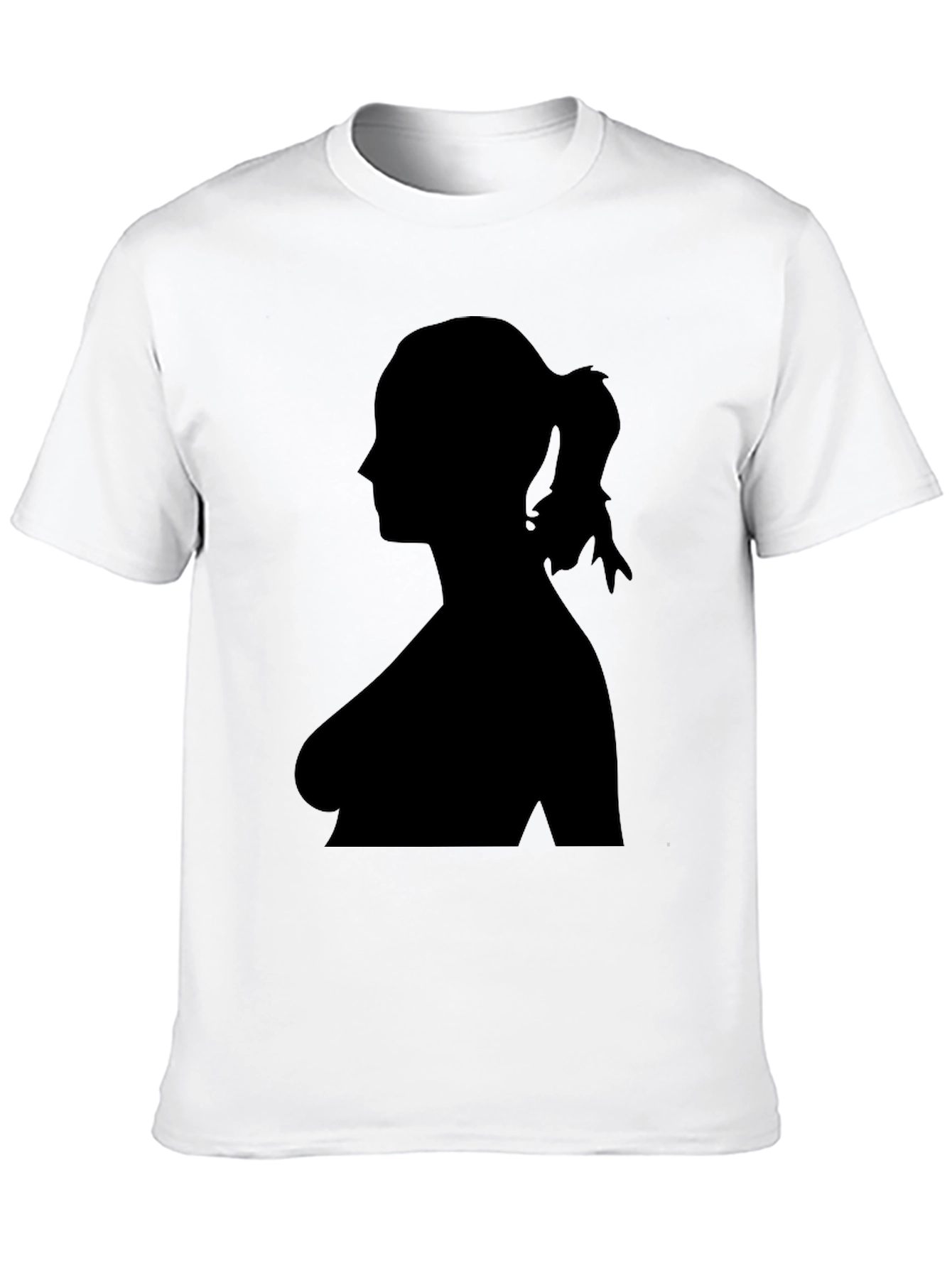 Black Silhouette Woman Graphic Tee - Classic Black T-Shirt view 10