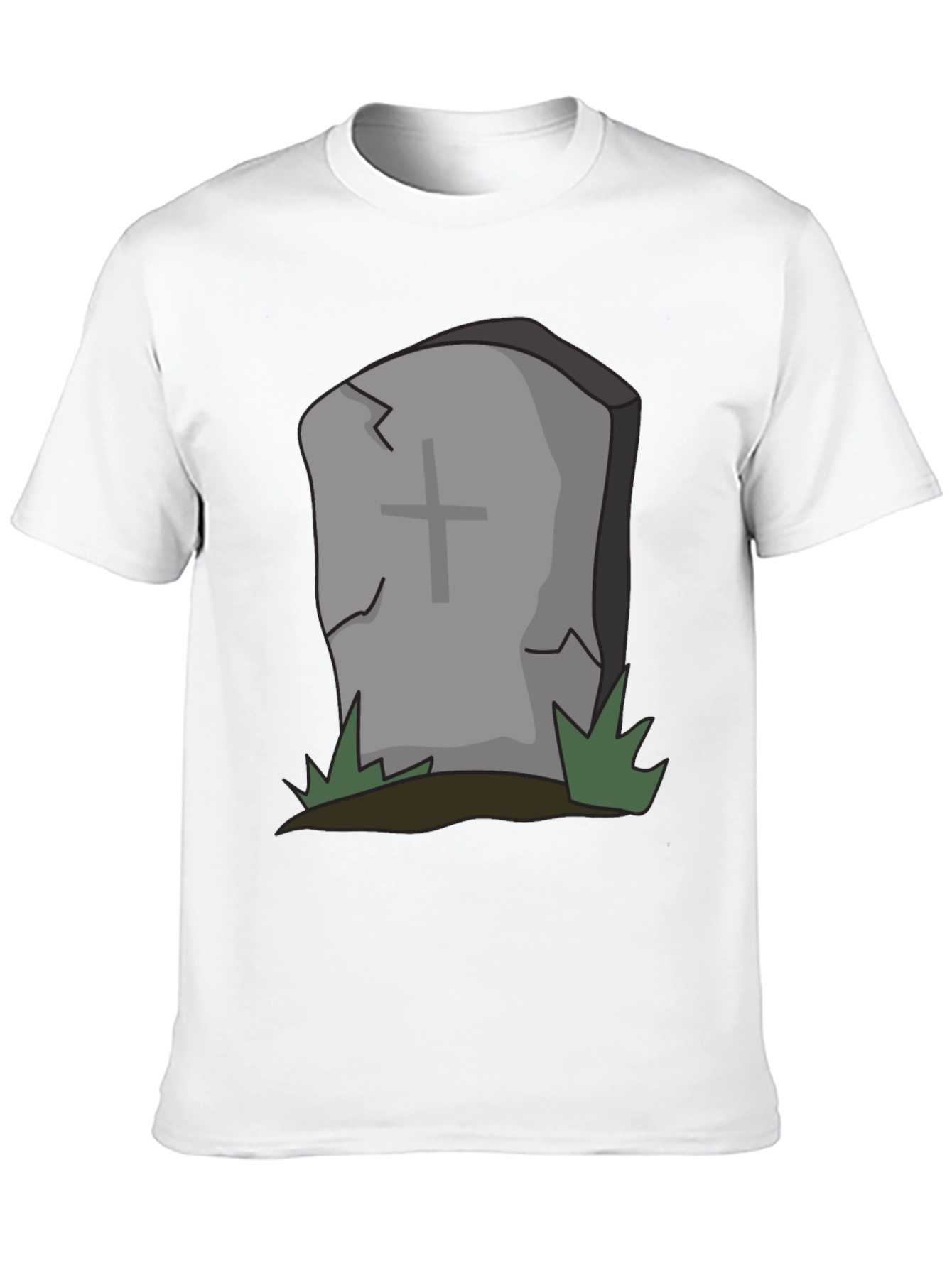 Black Cartoon Tombstone Graphic Tee - Spooky Style view 10