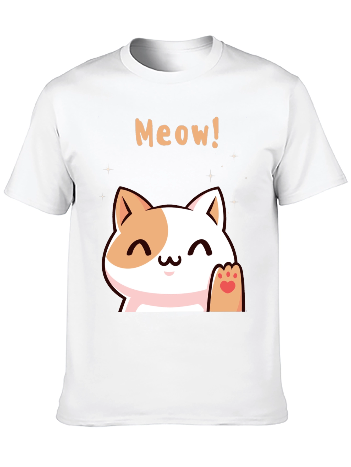 Black Cute Meow Cat Black T-Shirt view 10