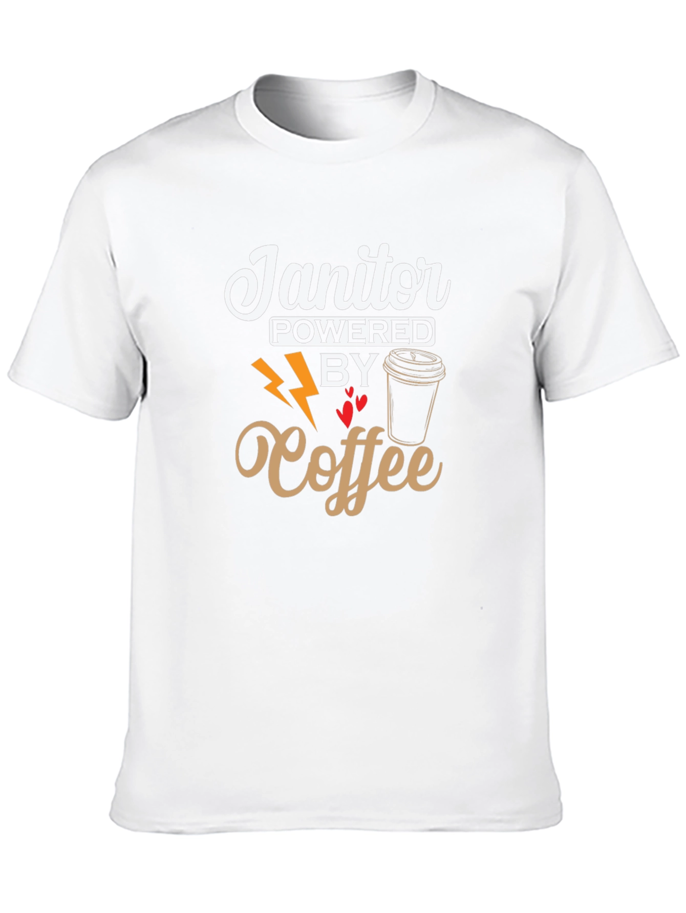 Black Janitor Powered By Coffee Black T-Shirt view 10
