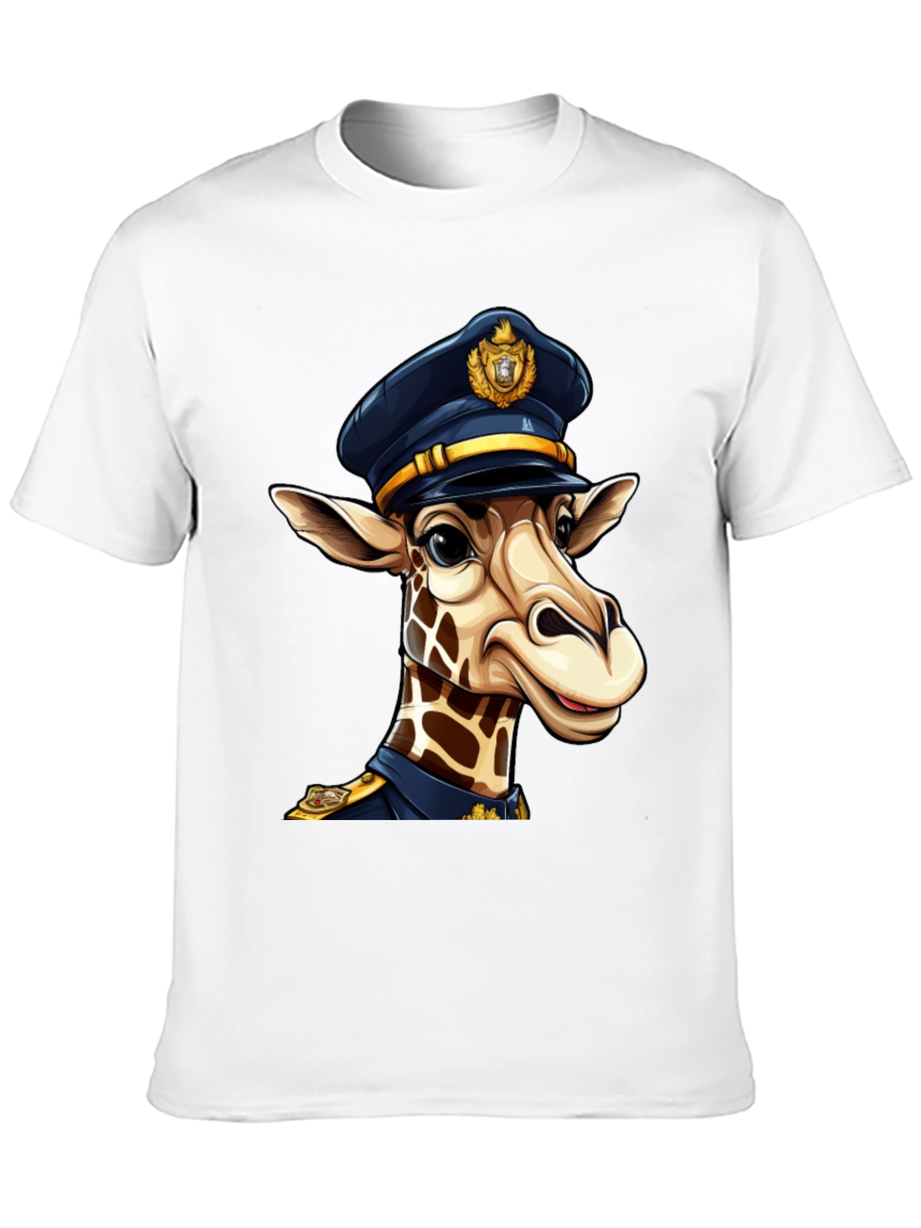 Black Giraffe Police T-Shirt - Unique Graphic Tee view 10