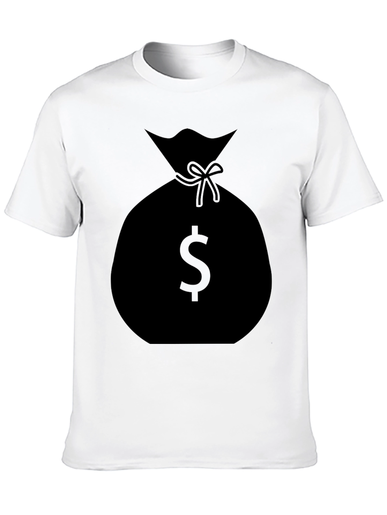 Black Money Bag Graphic T-Shirt - Black Crew Neck Tee view 10