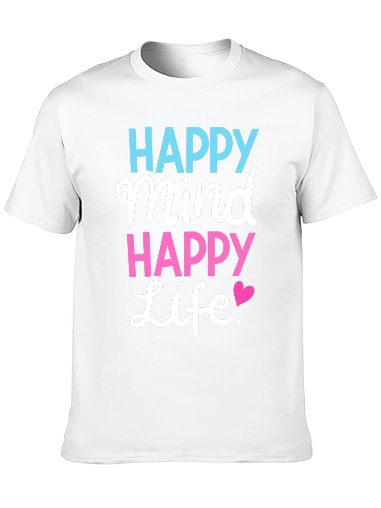 Black Happy Mind Happy Life Black T-Shirt view 10