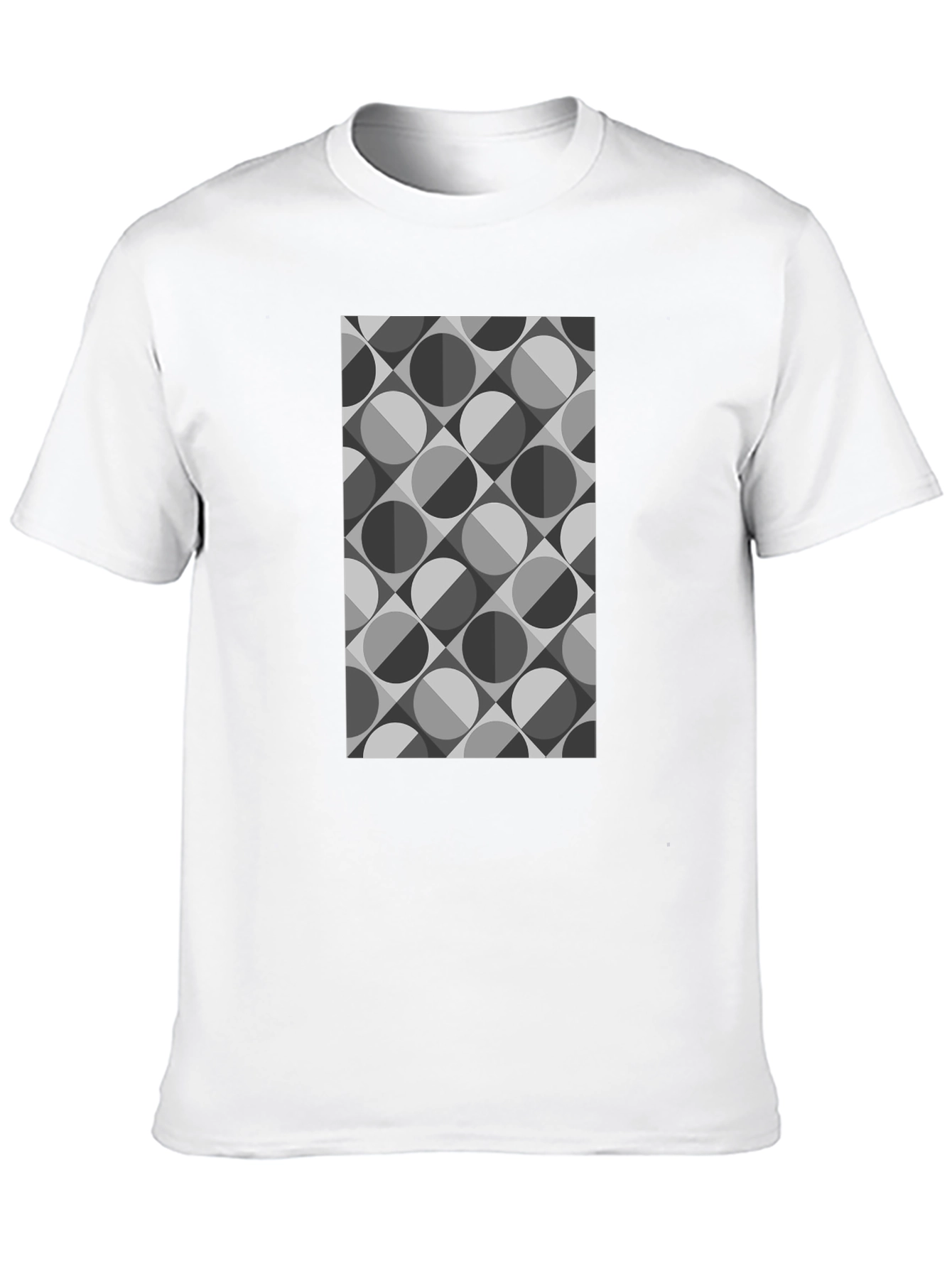 Black Geometric Retro Pattern Black T-Shirt view 10