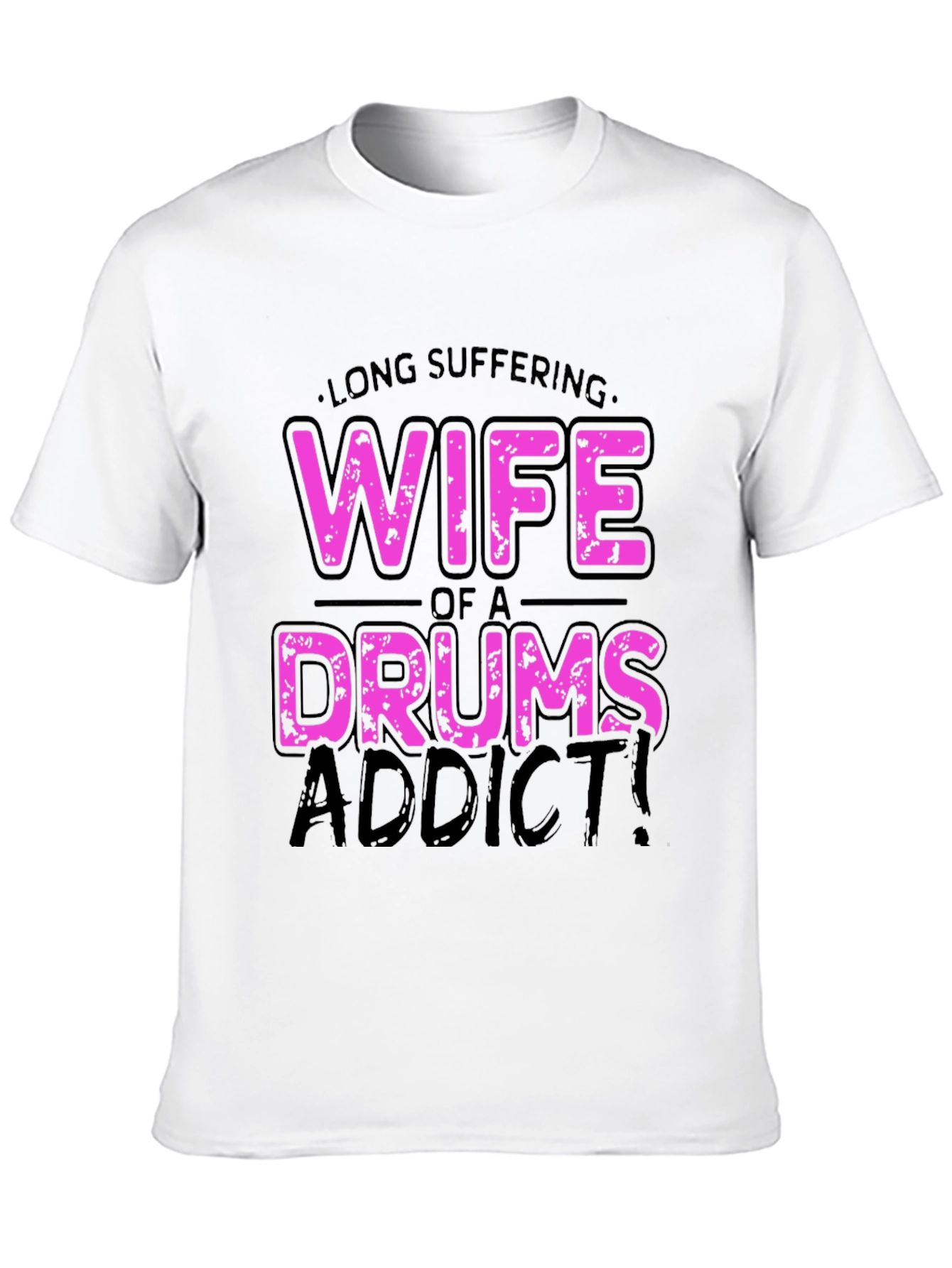 Black Wife of a Drums Addict T-Shirt - Humorous Tee view 10