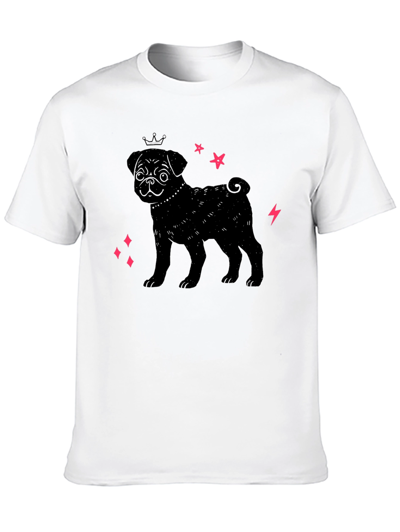 Black Pug Princess T-Shirt - Stylish Dog Lover Tee view 10
