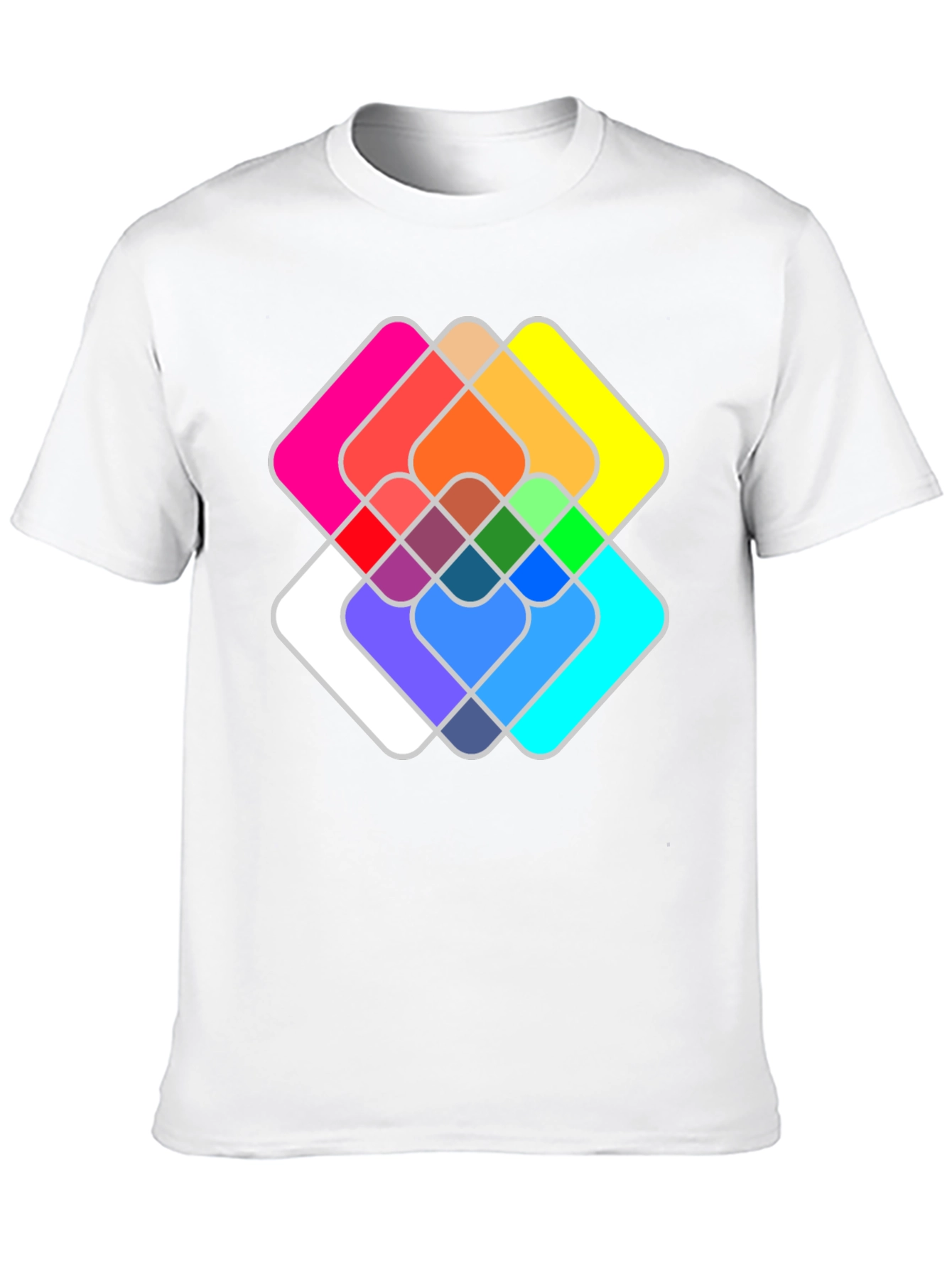 Black Colorful Abstract Graphic Black T-Shirt view 10