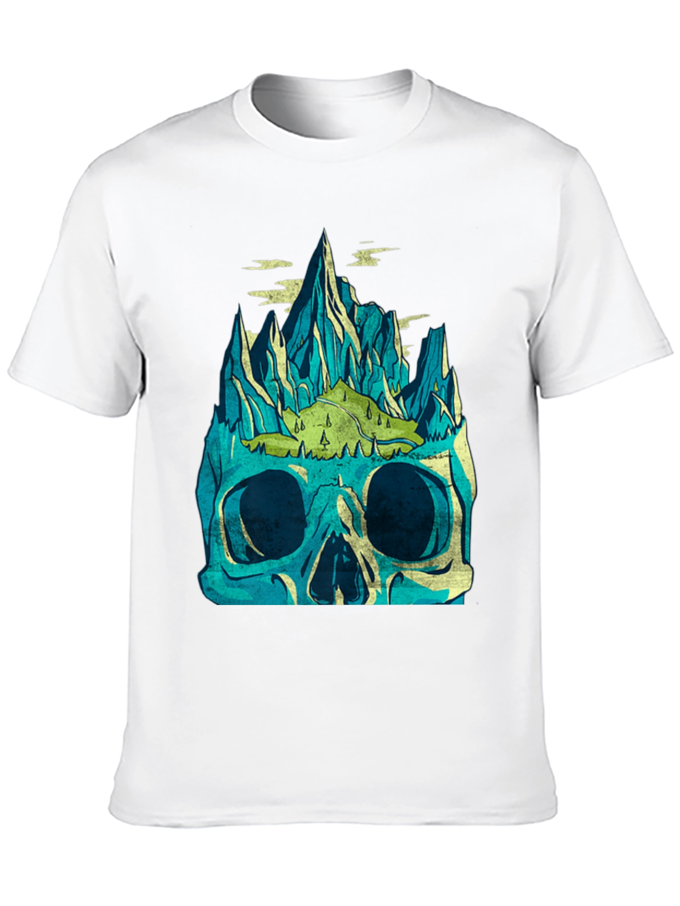 Black Skull Mountain Graphic Tee - Men's Black T-Shirt view 10