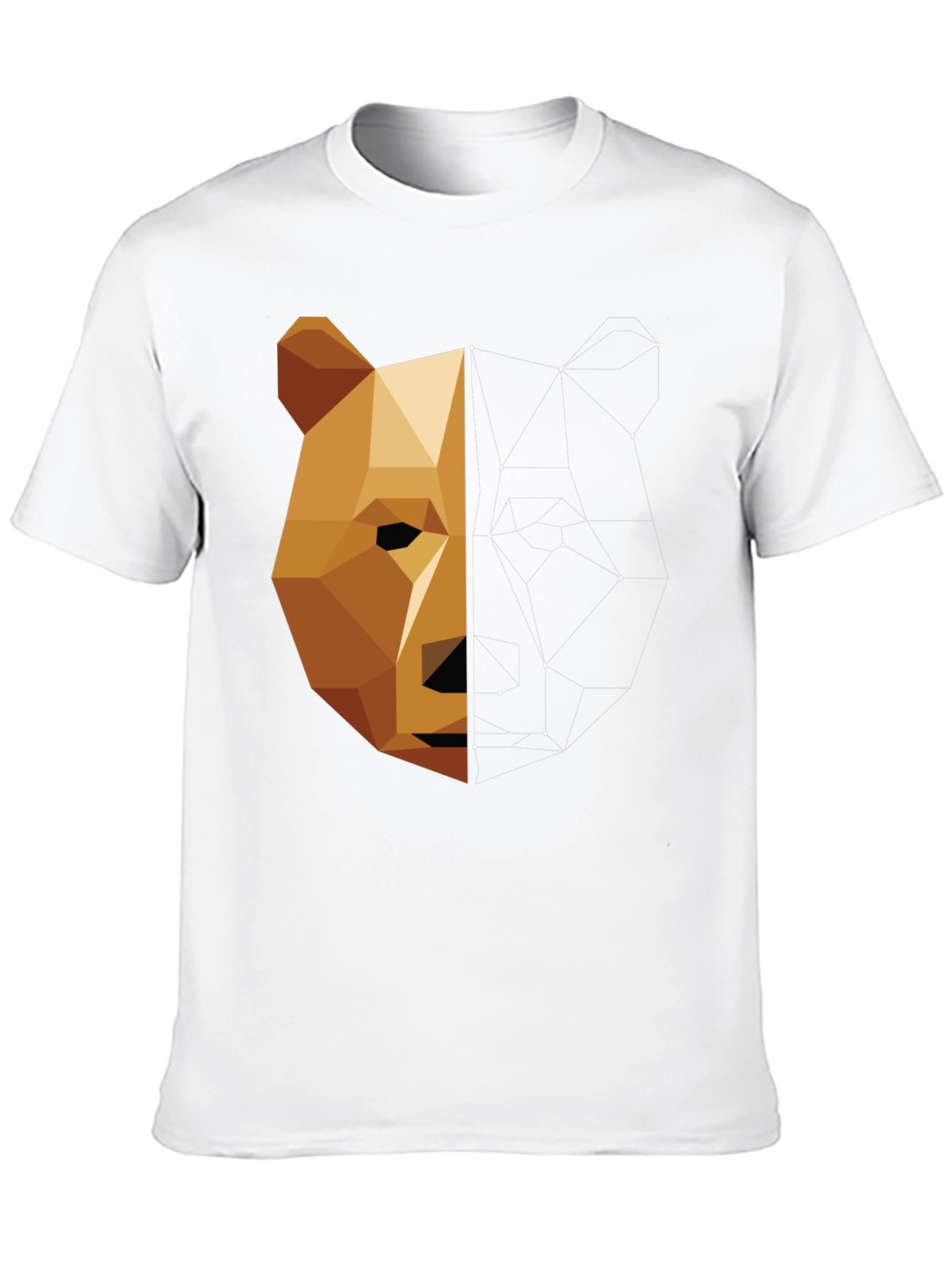 Black Geometric Bear Graphic Tee - Men's Black T-Shirt view 10