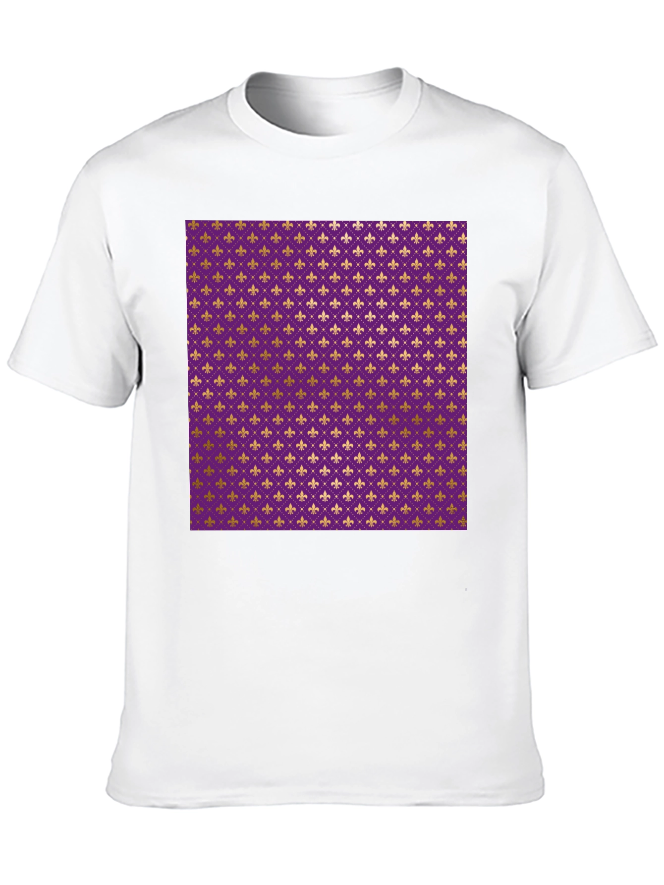 Black Fleur-de-lis Pattern T-Shirt view 10