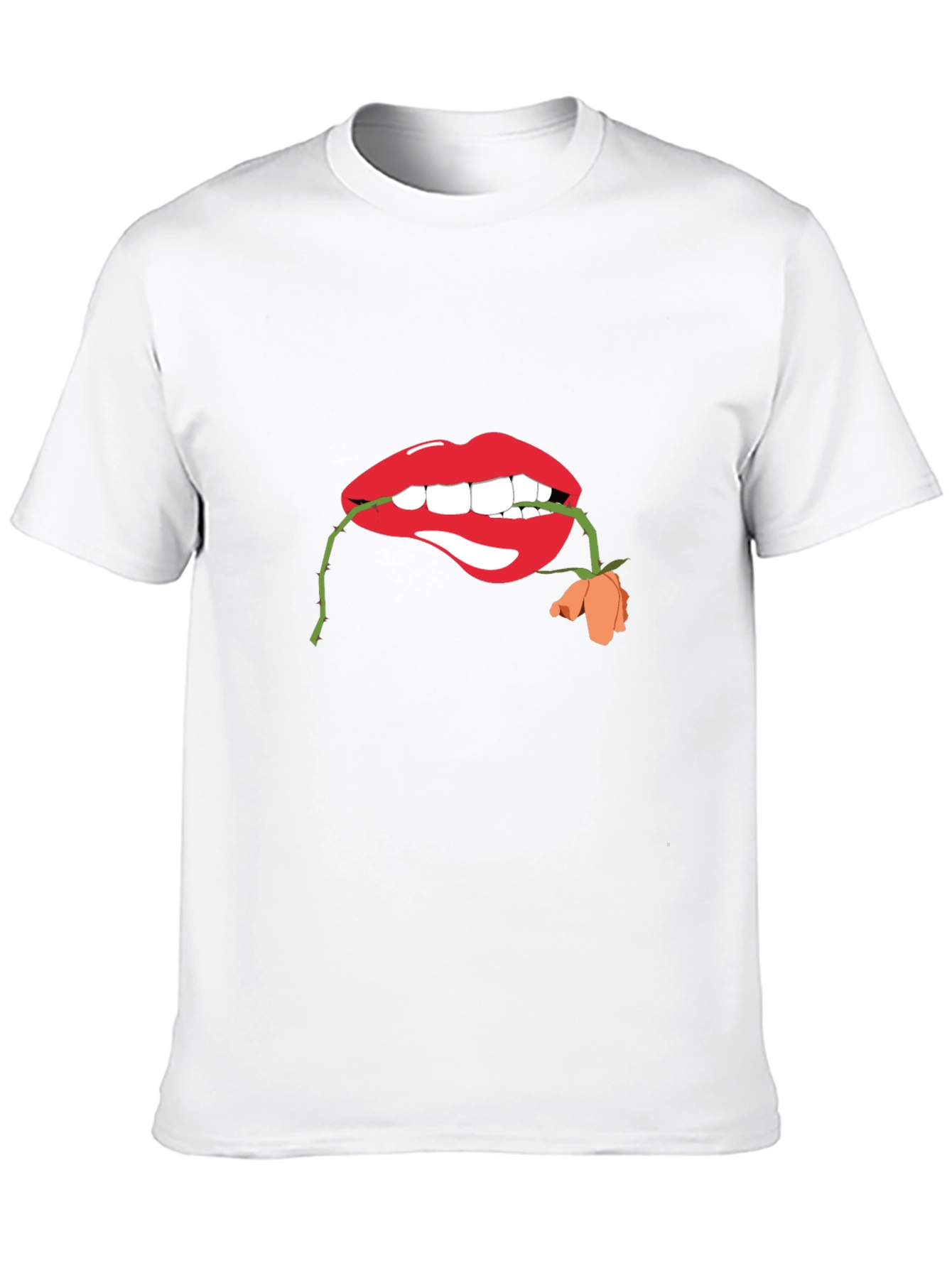 Black Lips with Rose Graphic T-Shirt view 10