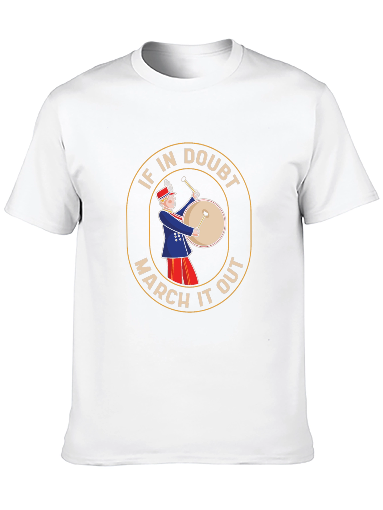 Black Marching Band Drum T-Shirt - If In Doubt, March It Out! view 10