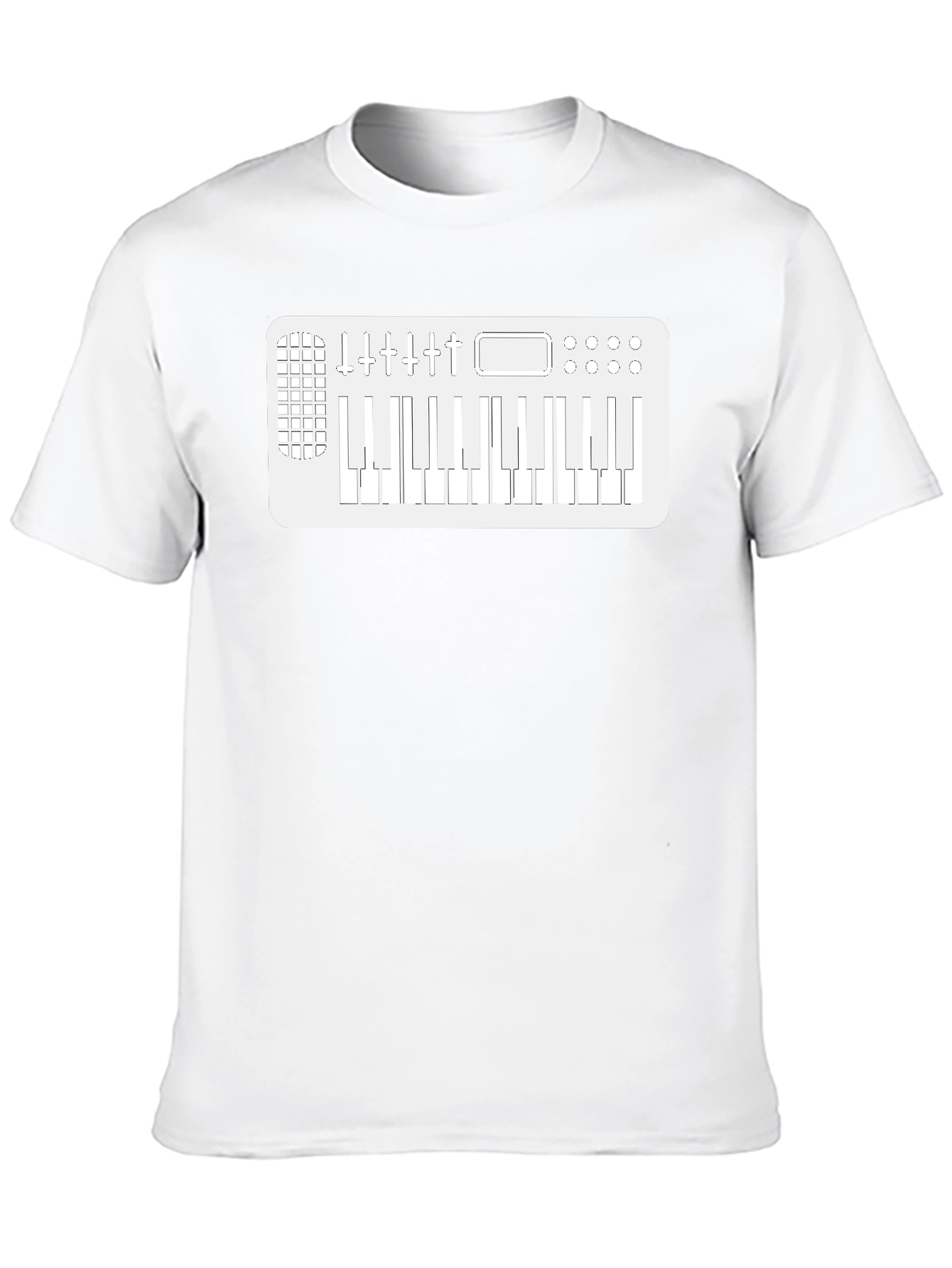Black Keyboard Synth Graphic Tee - Music Lover T-Shirt view 10