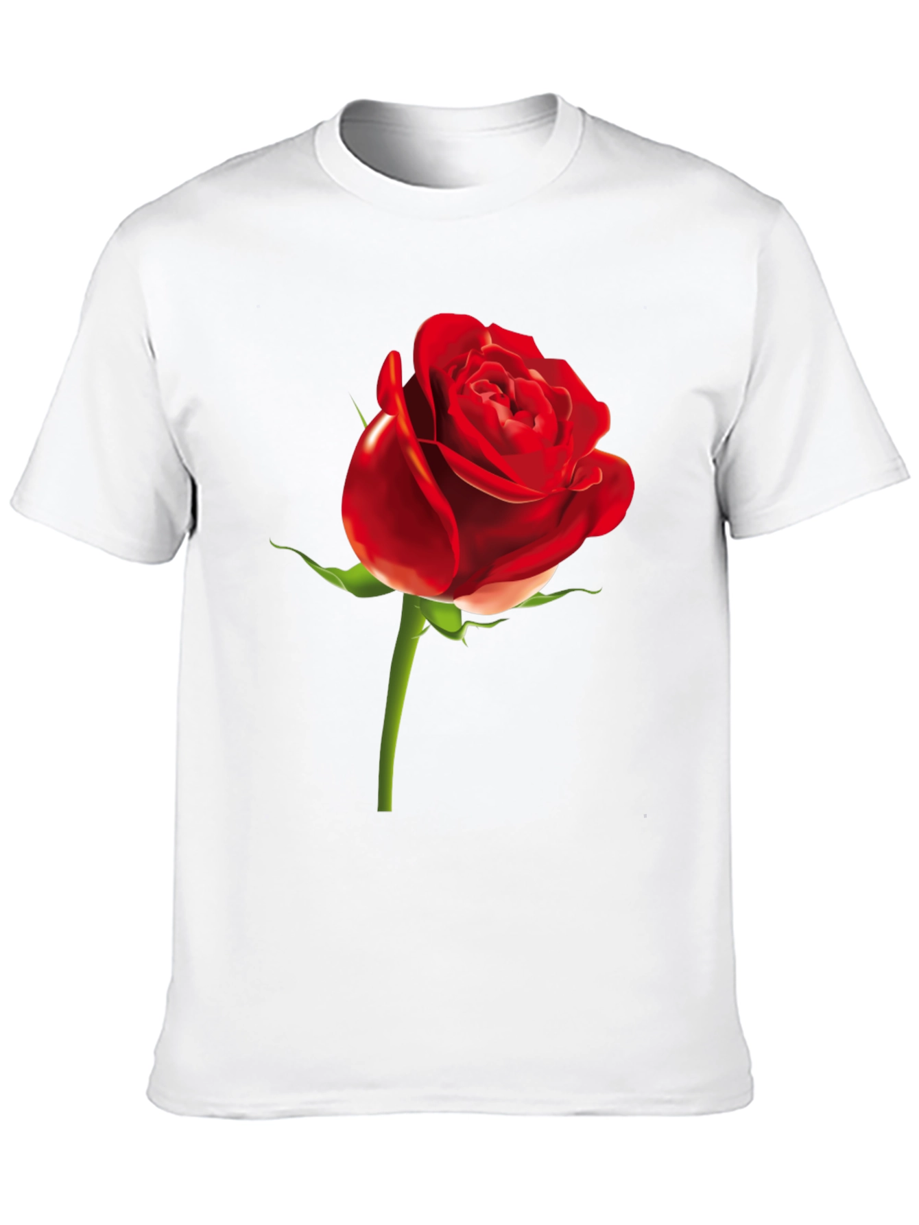 Red Rose Graphic Print Black T-Shirt - 10
