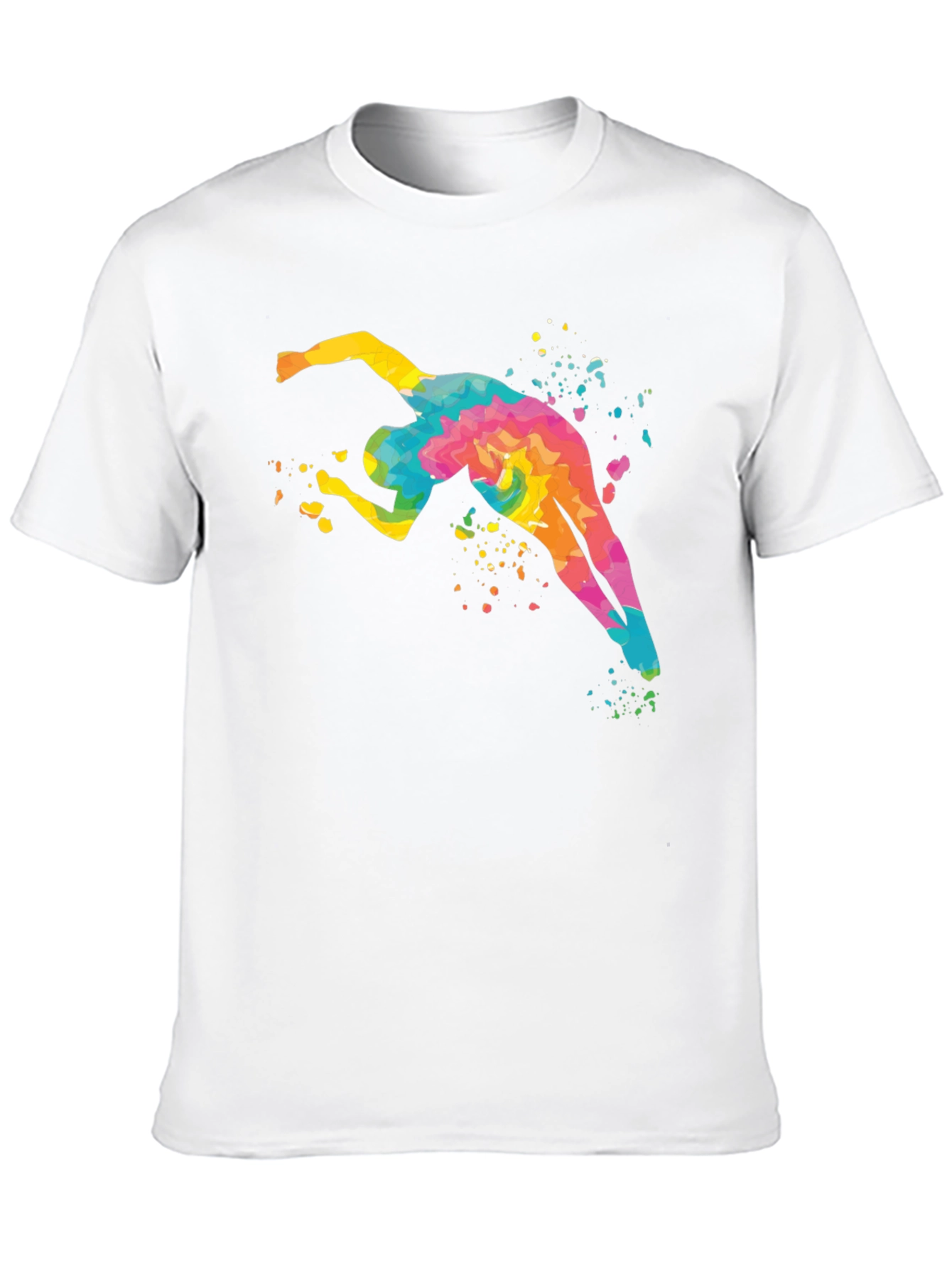 Black Watercolor Swimmer Graphic Tee - Black view 10