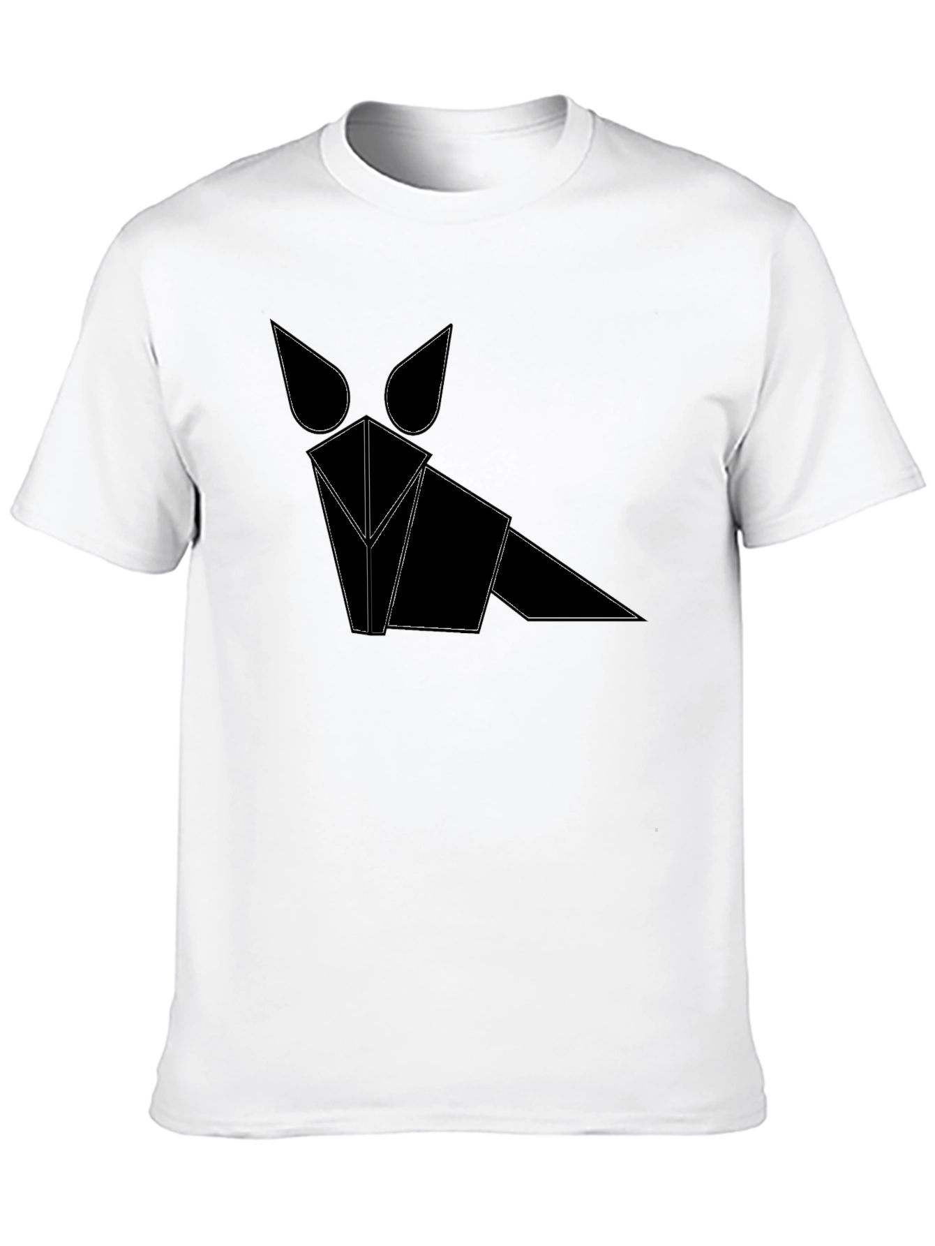 Black Geometric Fox Graphic Tee - Modern Style view 10