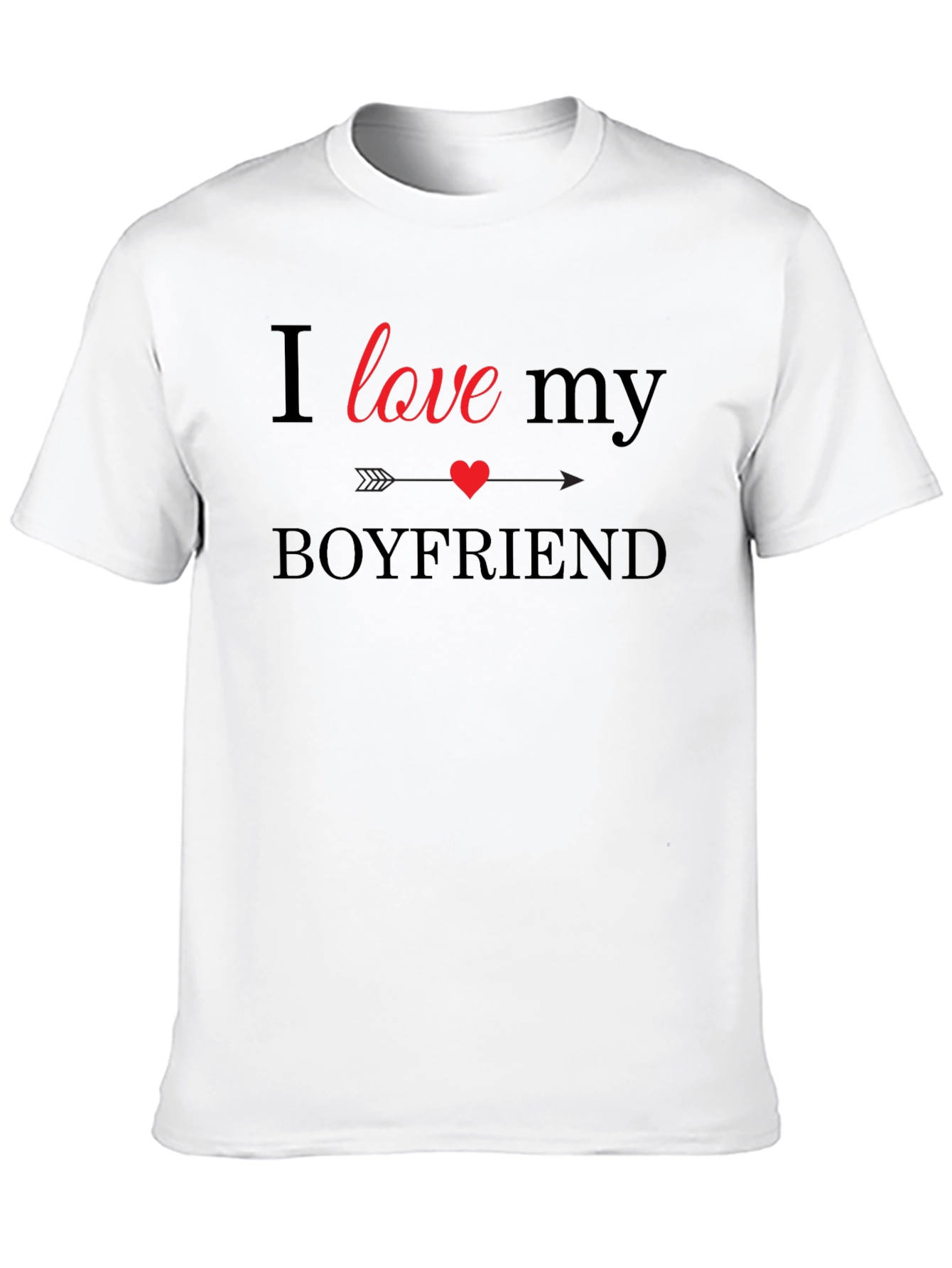 I Love My Boyfriend Graphic Tee - Black - 10