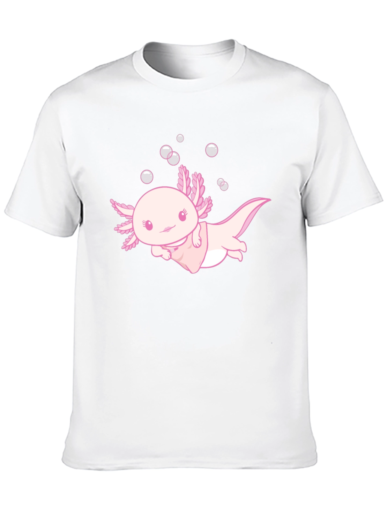 Black Cute Axolotl Black T-Shirt view 10