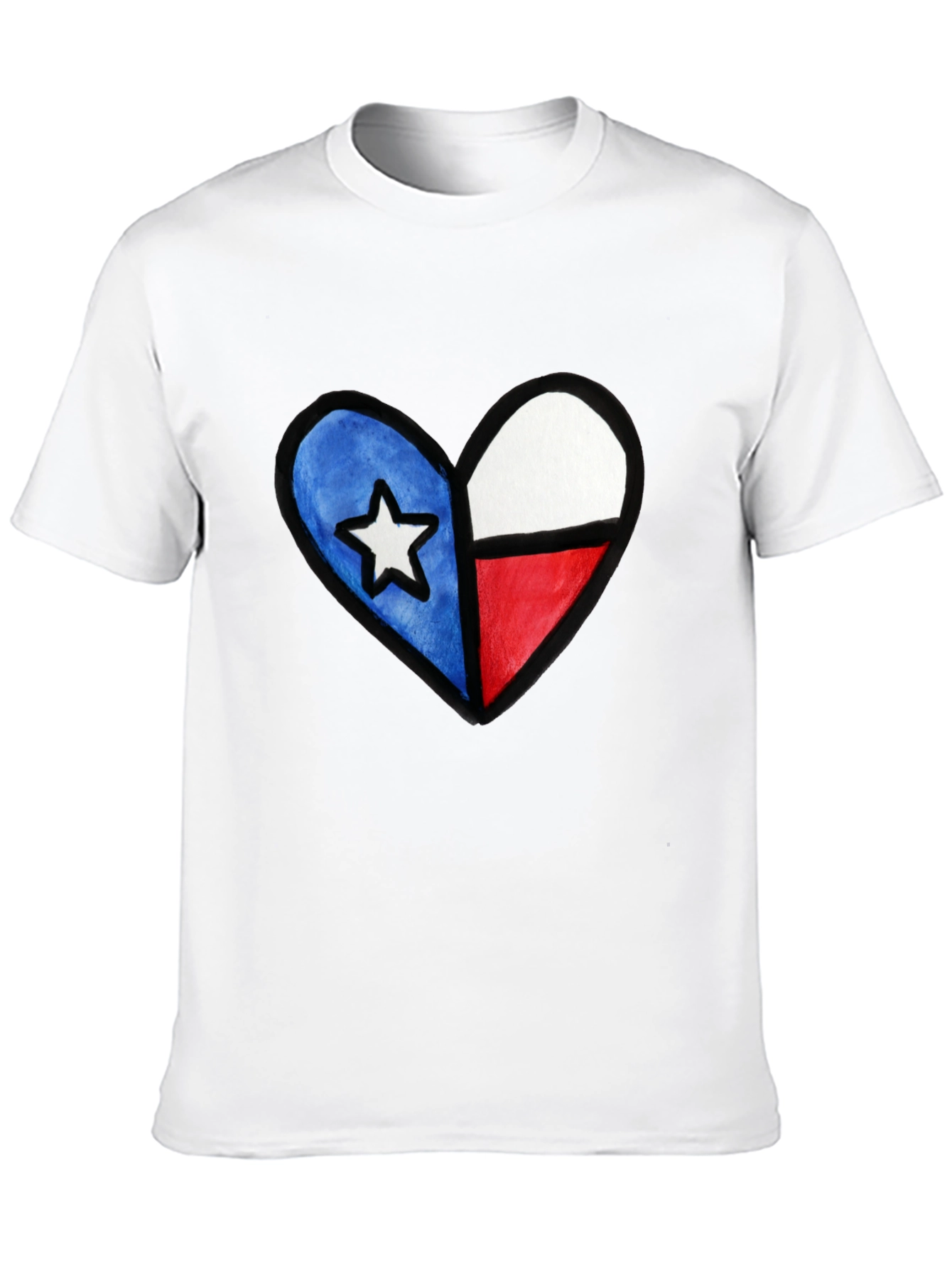 Black Texas Flag Heart T-Shirt - Show Your State Pride view 10