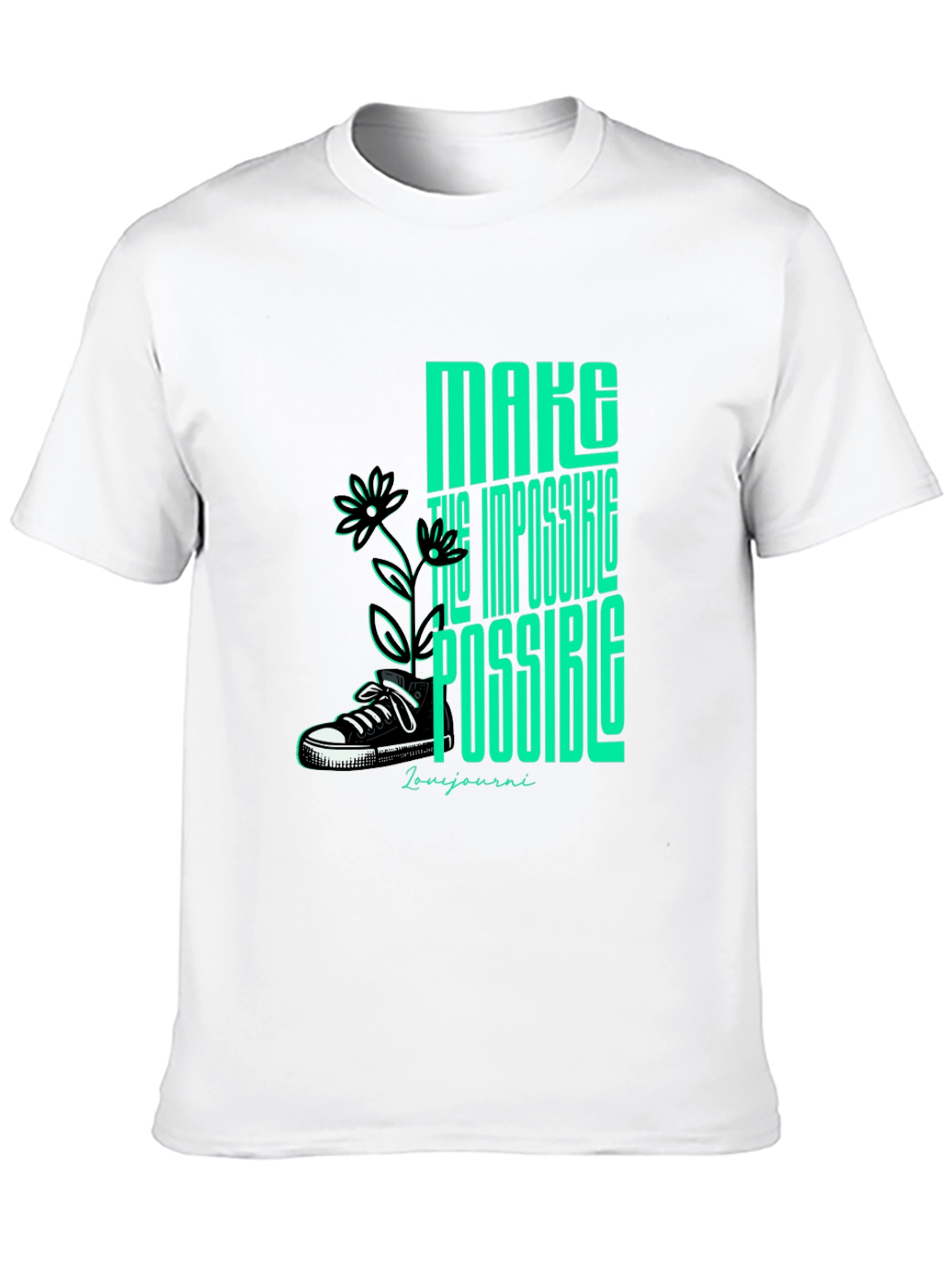 Black Motivational Graphic Tee - Make Impossible Possible view 10